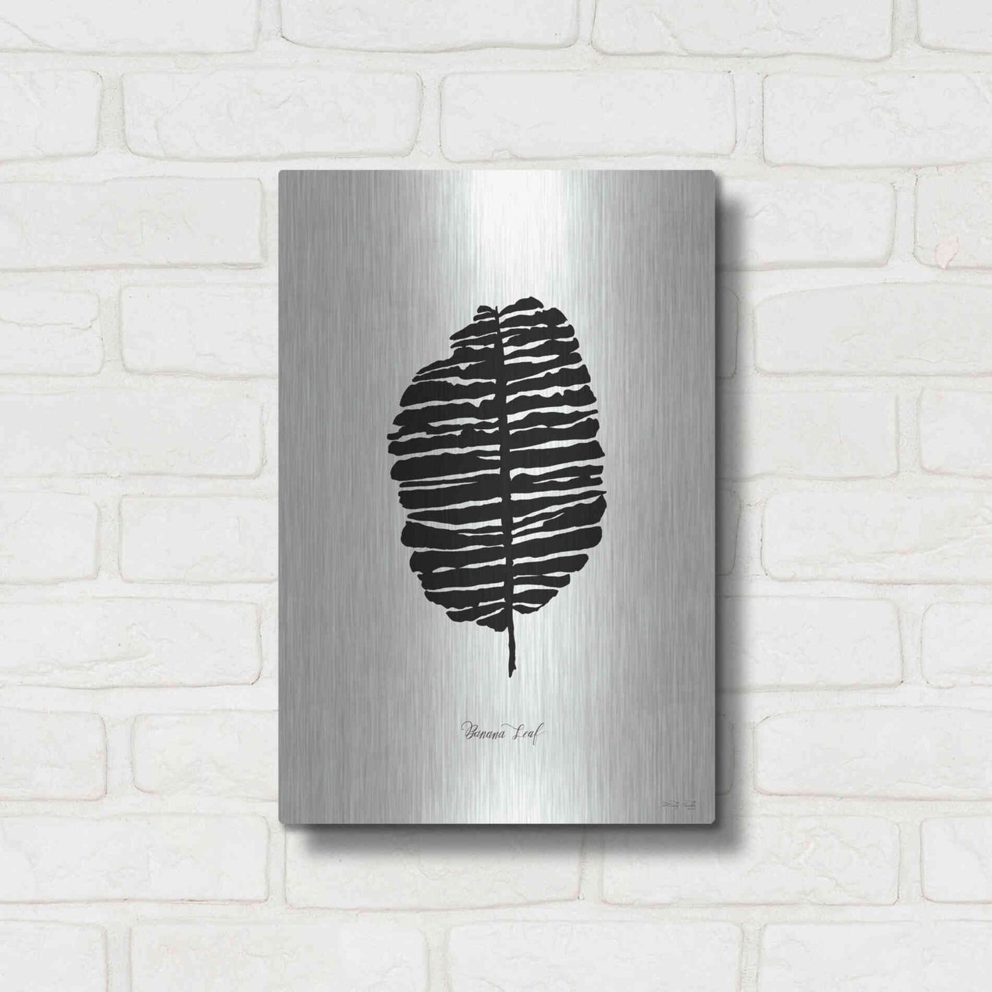 Luxe Metal Art 'Ebony Palm I' by Cindy Jacobs, Metal Wall Art,12x16