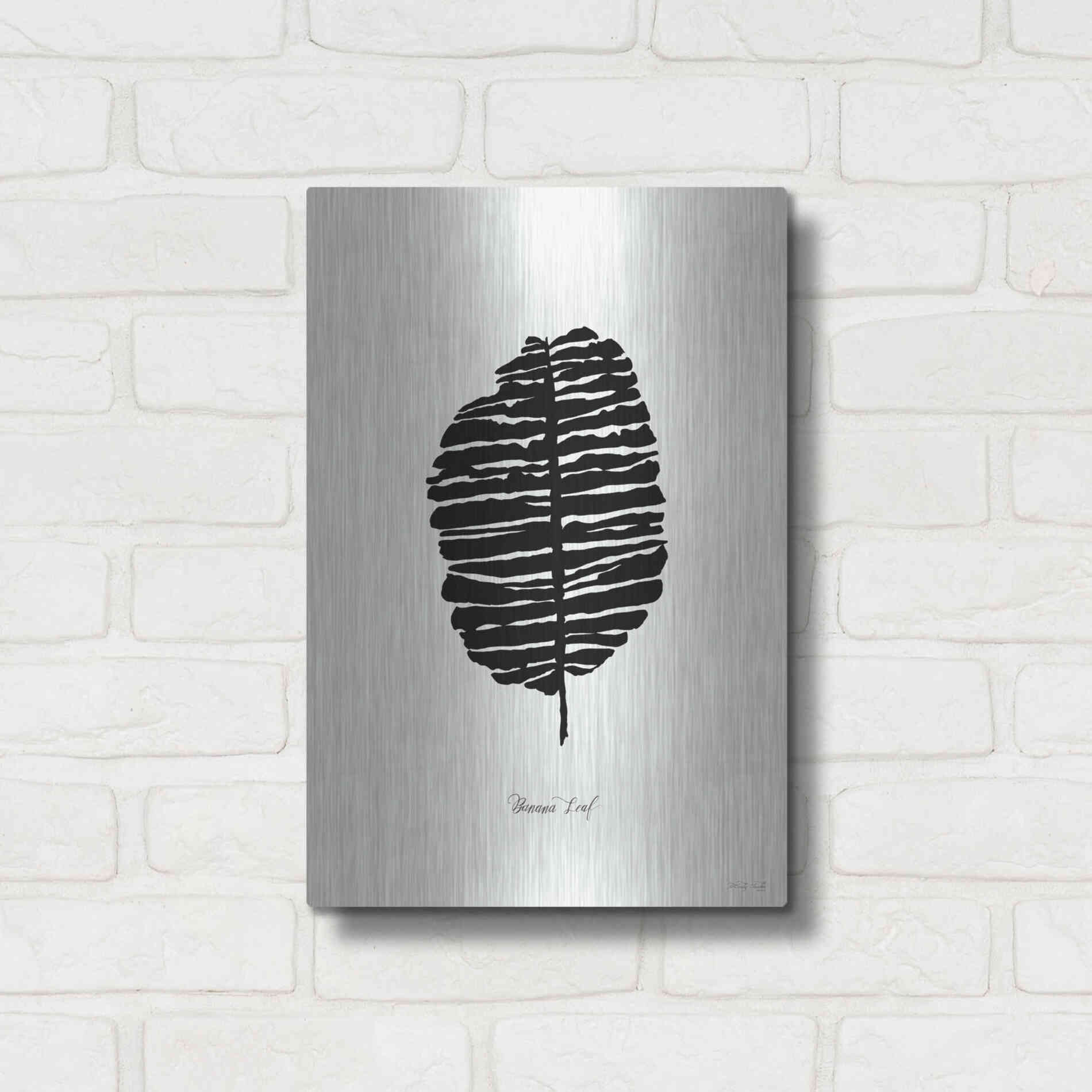 Luxe Metal Art 'Ebony Palm I' by Cindy Jacobs, Metal Wall Art,12x16