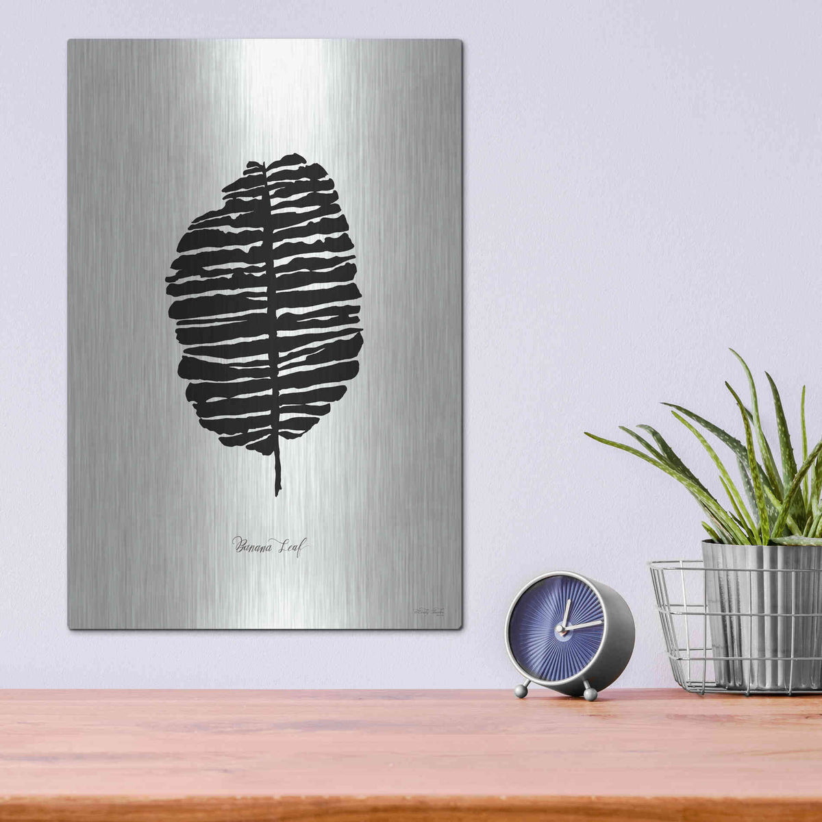 Luxe Metal Art 'Ebony Palm I' by Cindy Jacobs, Metal Wall Art,12x16