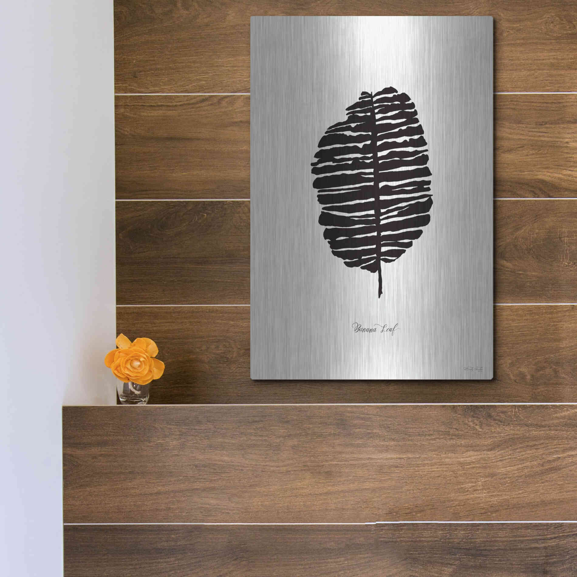 Luxe Metal Art 'Ebony Palm I' by Cindy Jacobs, Metal Wall Art,12x16