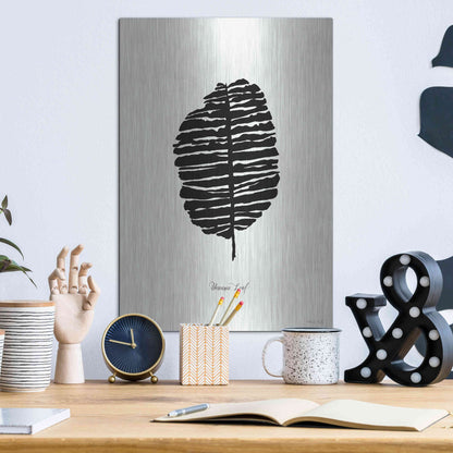 Luxe Metal Art 'Ebony Palm I' by Cindy Jacobs, Metal Wall Art,12x16