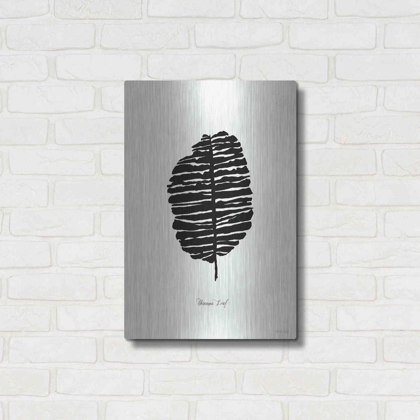 Luxe Metal Art 'Ebony Palm I' by Cindy Jacobs, Metal Wall Art,16x24