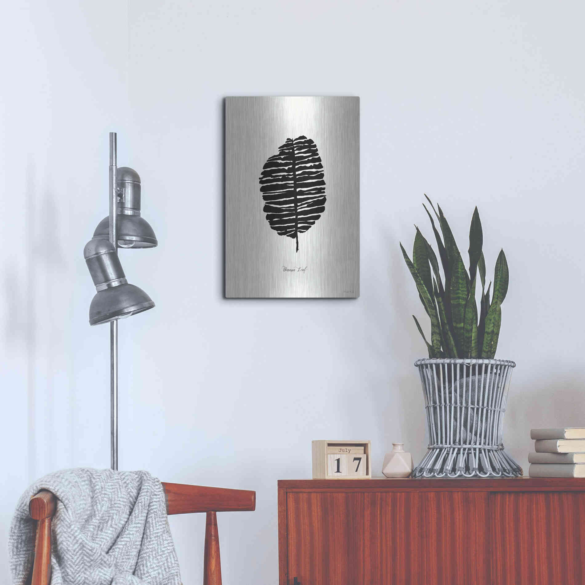 Luxe Metal Art 'Ebony Palm I' by Cindy Jacobs, Metal Wall Art,16x24