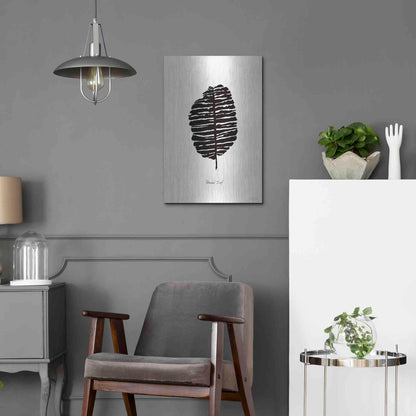 Luxe Metal Art 'Ebony Palm I' by Cindy Jacobs, Metal Wall Art,16x24