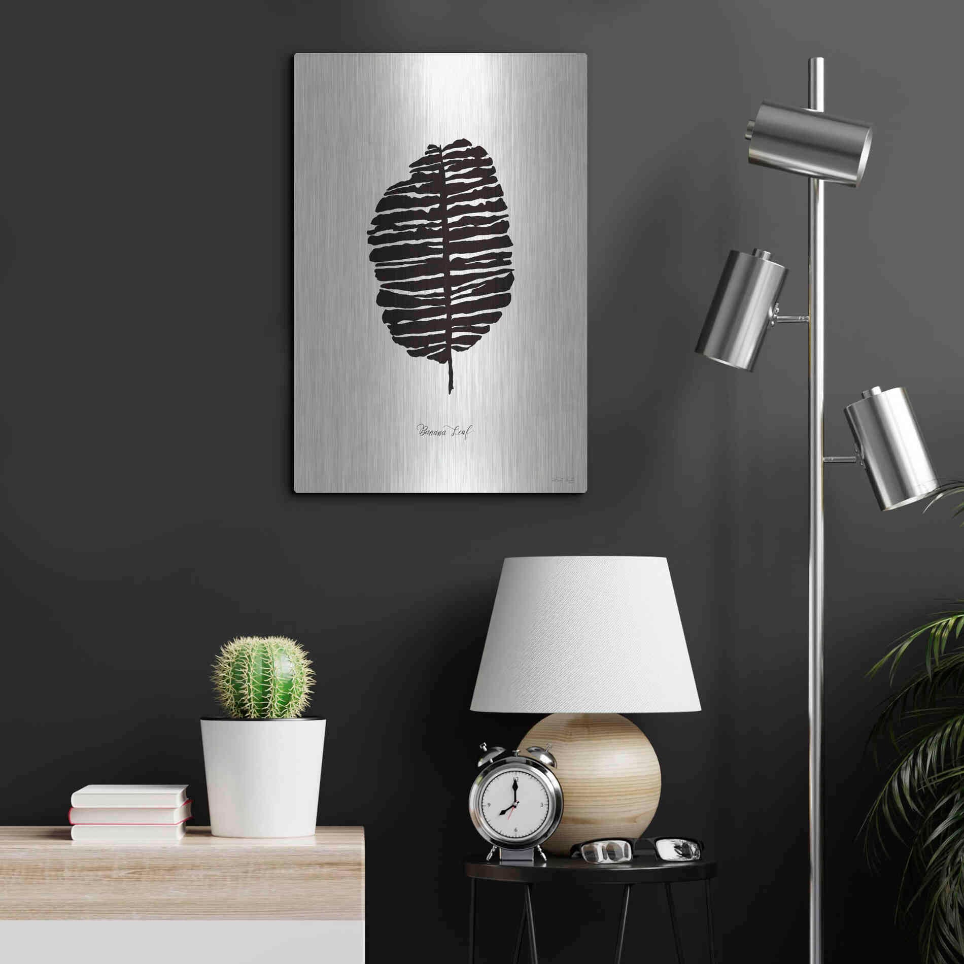 Luxe Metal Art 'Ebony Palm I' by Cindy Jacobs, Metal Wall Art,16x24