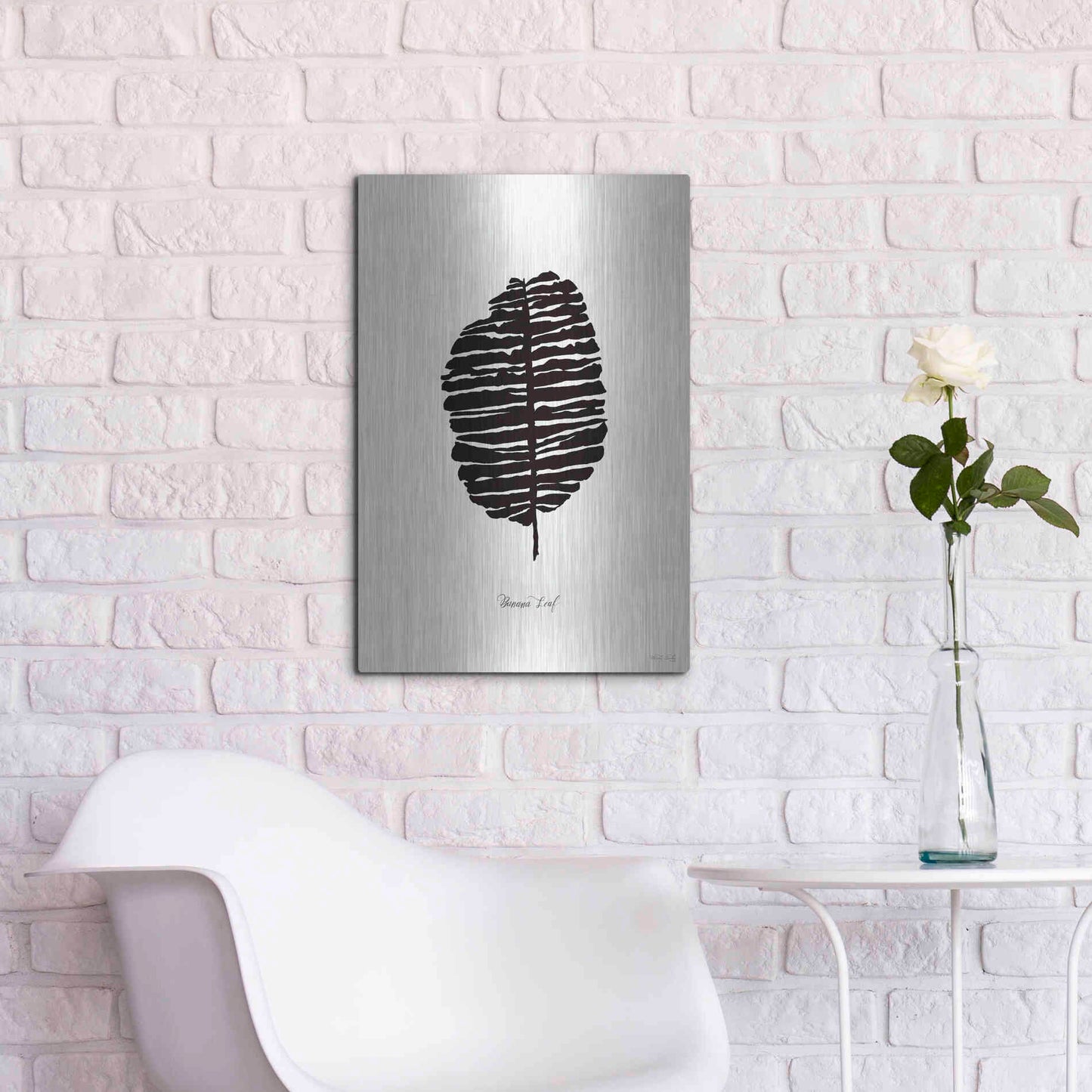 Luxe Metal Art 'Ebony Palm I' by Cindy Jacobs, Metal Wall Art,16x24