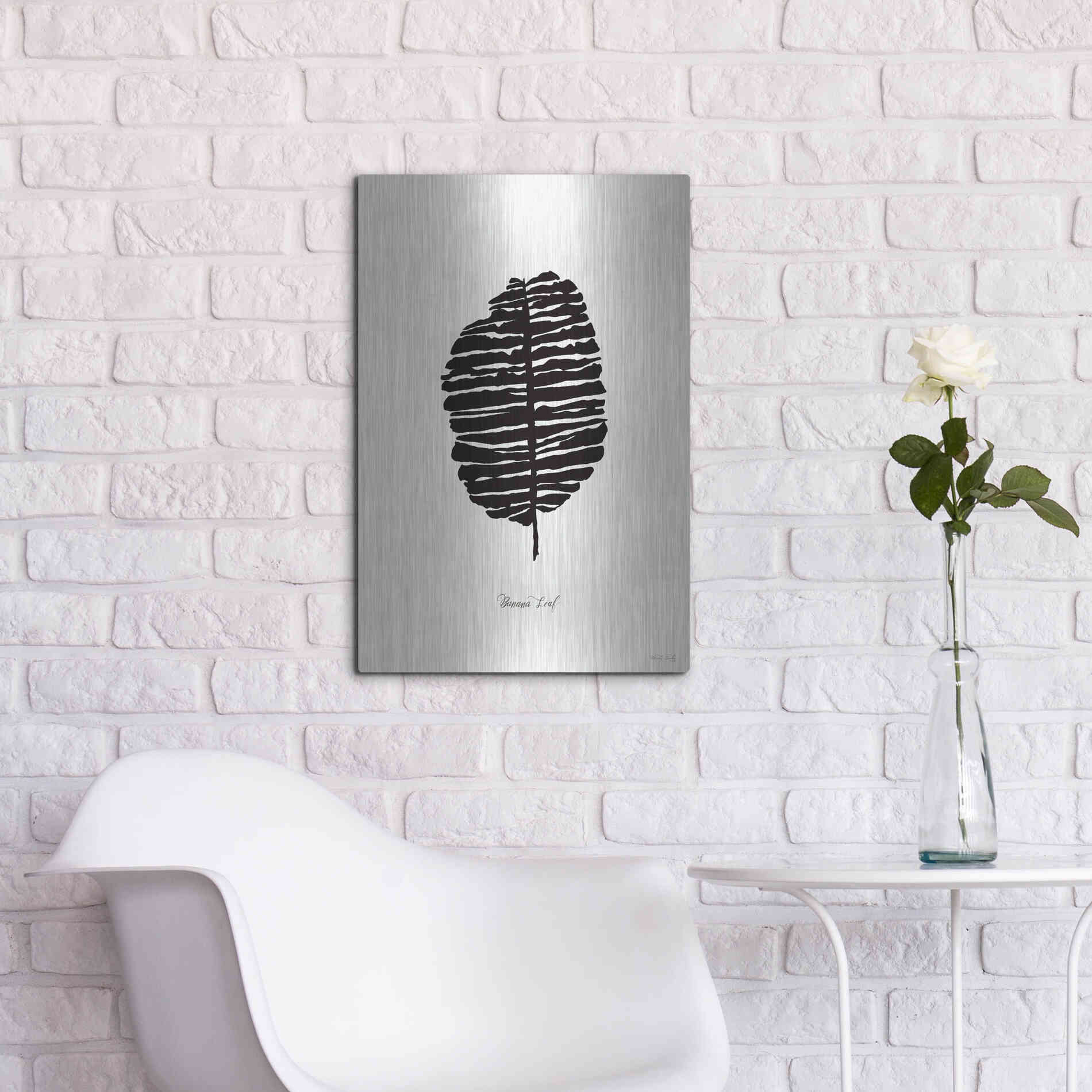 Luxe Metal Art 'Ebony Palm I' by Cindy Jacobs, Metal Wall Art,16x24