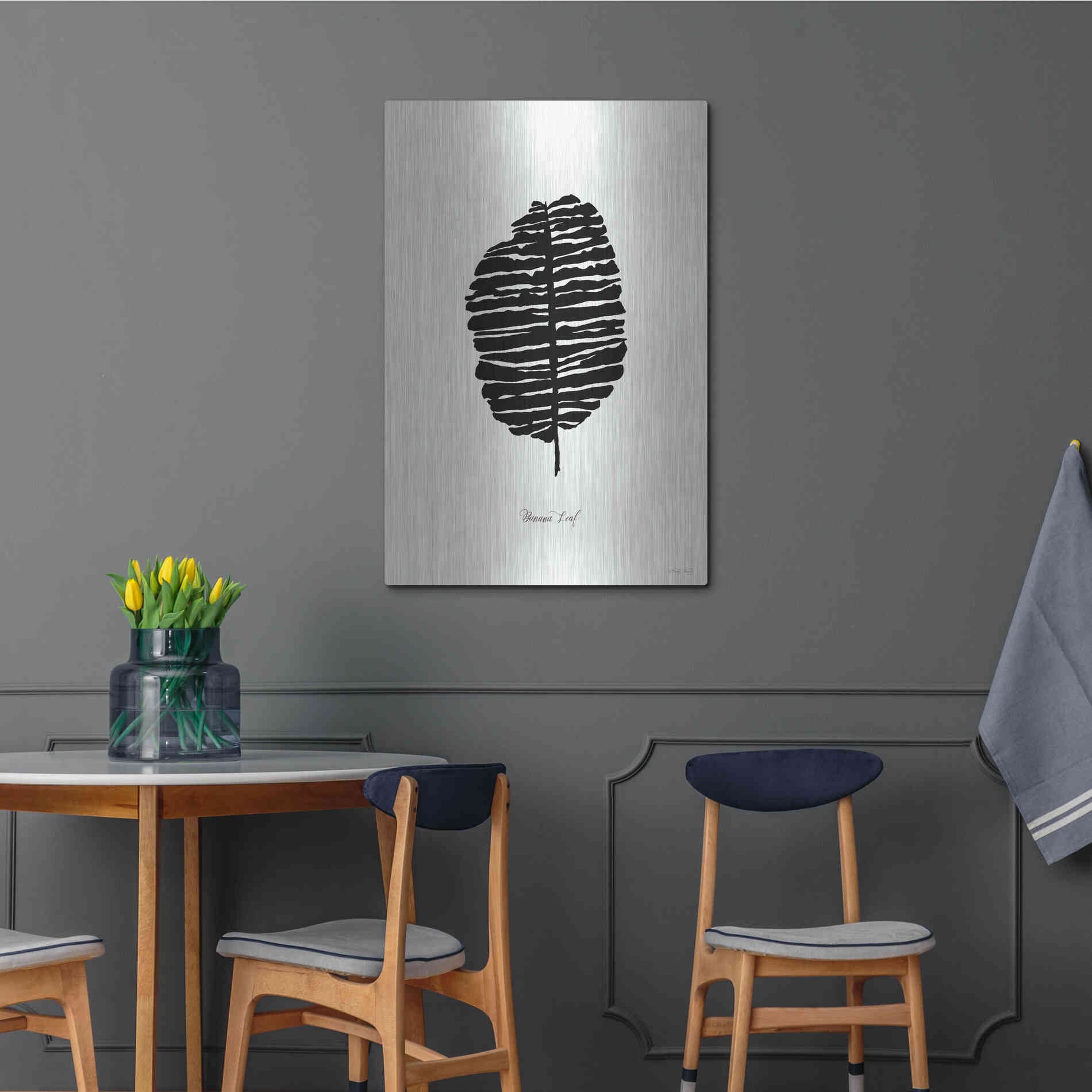 Luxe Metal Art 'Ebony Palm I' by Cindy Jacobs, Metal Wall Art,24x36