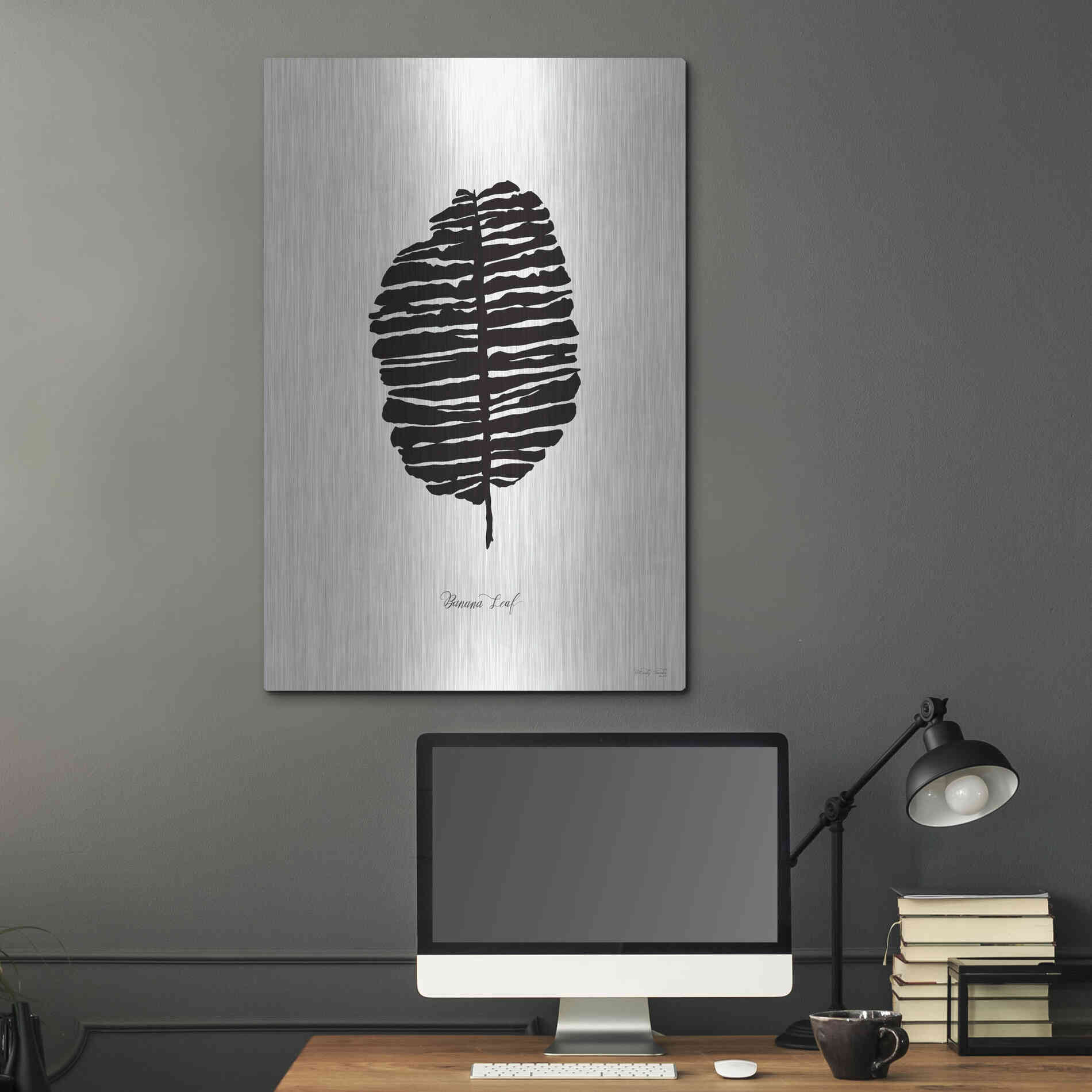 Luxe Metal Art 'Ebony Palm I' by Cindy Jacobs, Metal Wall Art,24x36