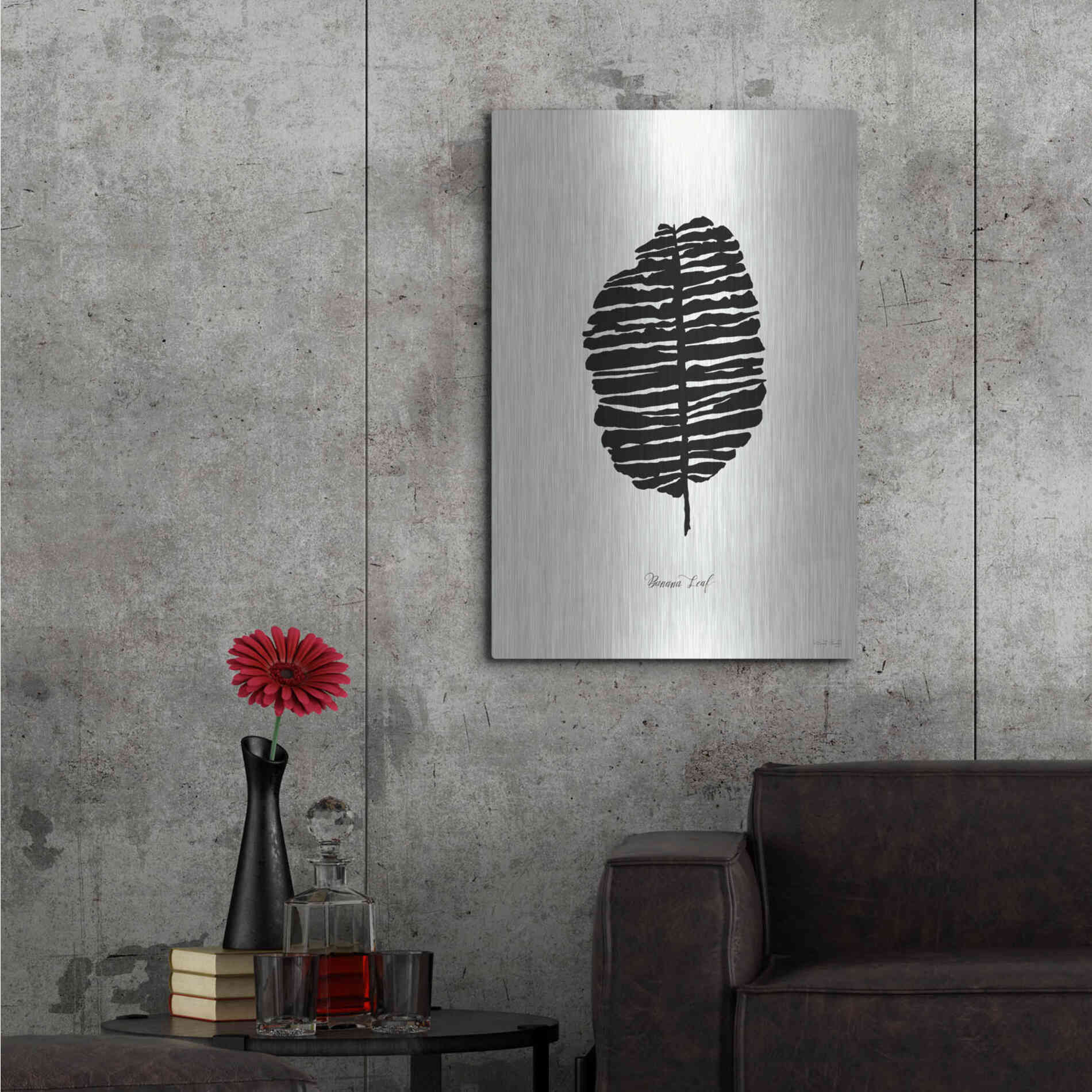 Luxe Metal Art 'Ebony Palm I' by Cindy Jacobs, Metal Wall Art,24x36