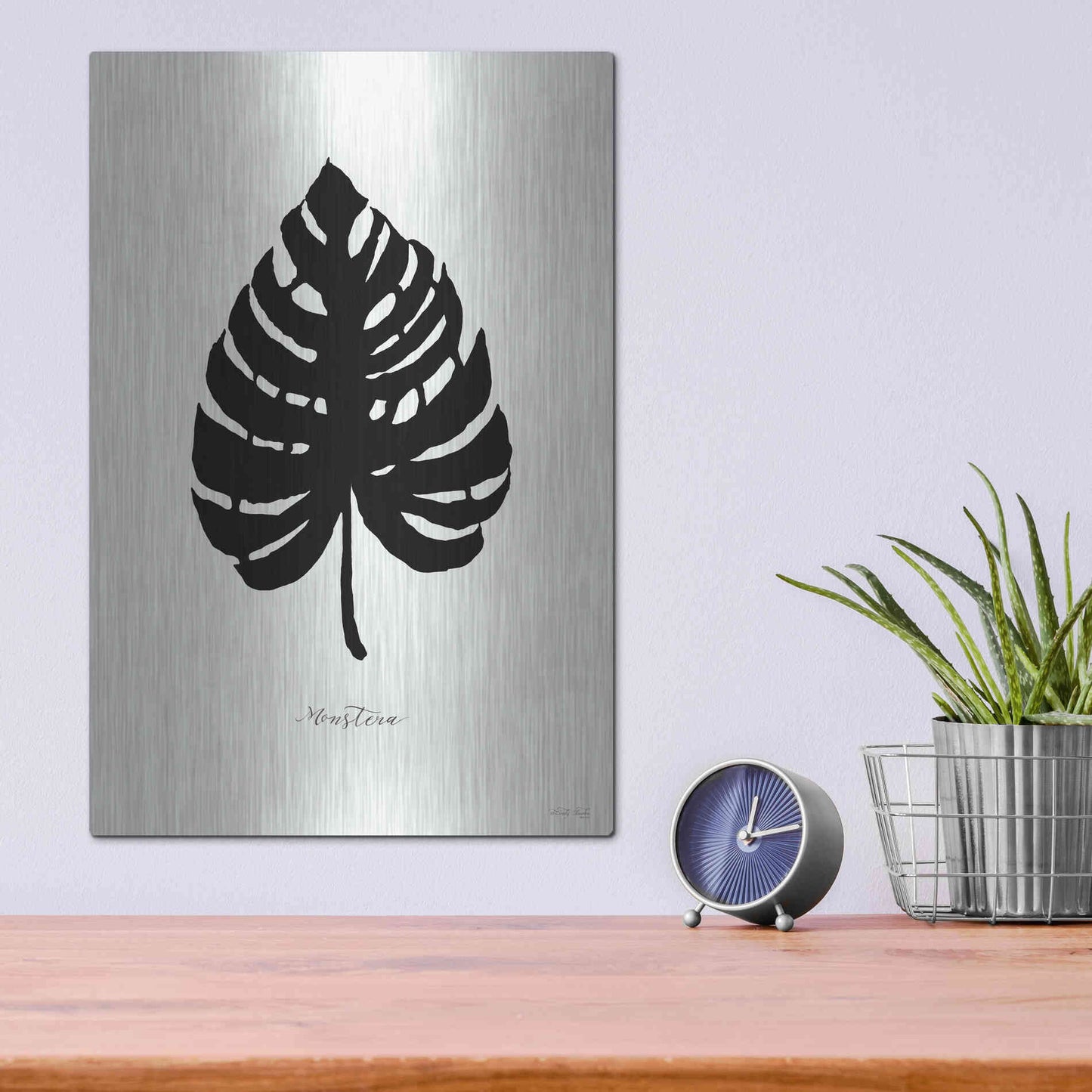 Luxe Metal Art 'Ebony Palm II' by Cindy Jacobs, Metal Wall Art,12x16