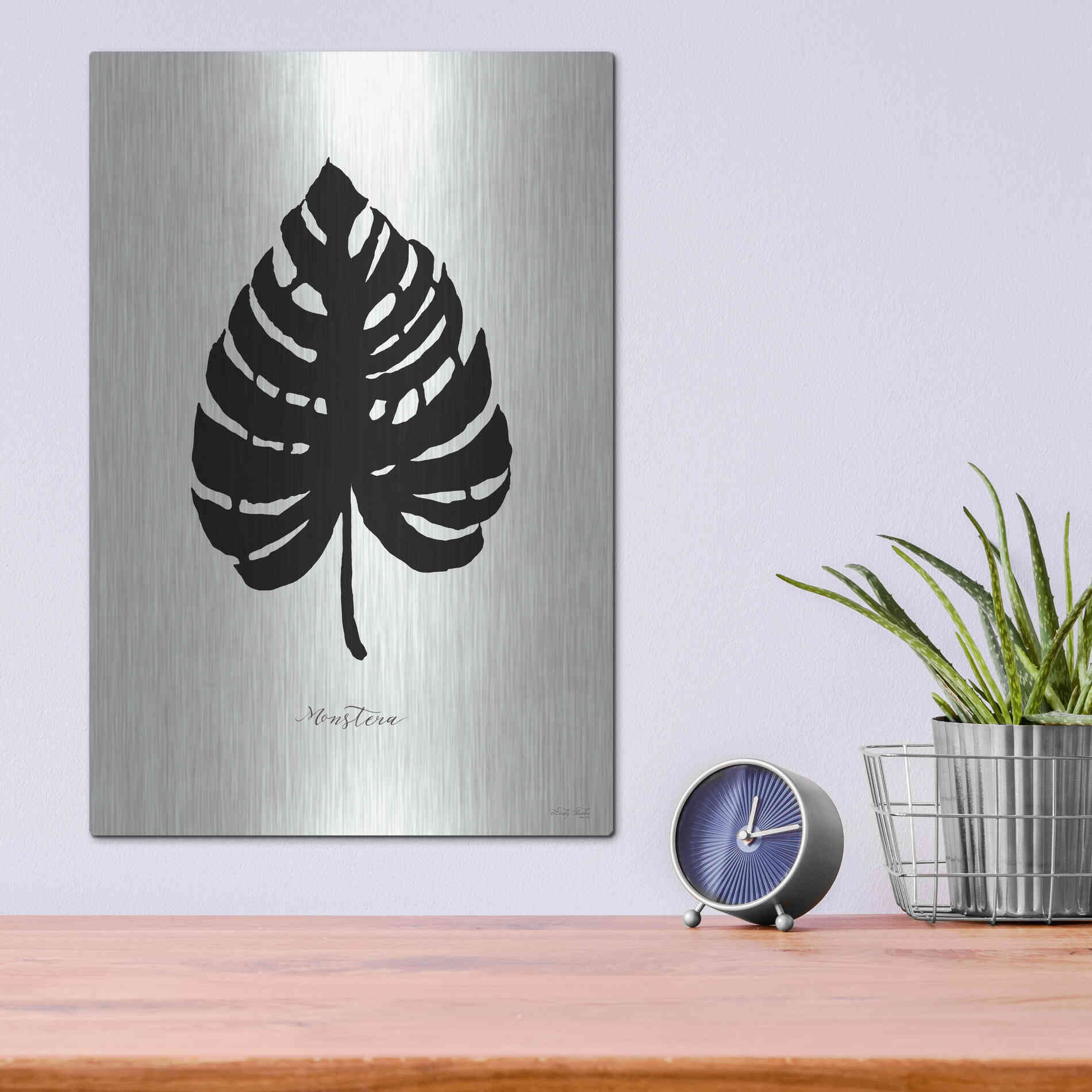 Luxe Metal Art 'Ebony Palm II' by Cindy Jacobs, Metal Wall Art,12x16
