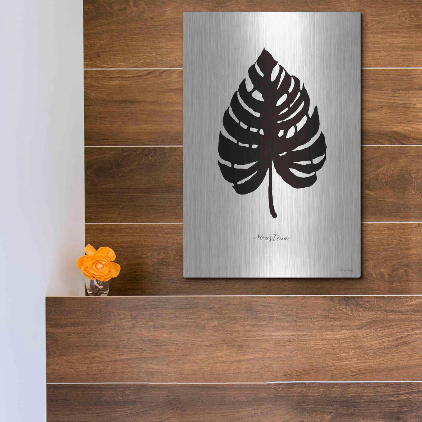 Luxe Metal Art 'Ebony Palm II' by Cindy Jacobs, Metal Wall Art,12x16