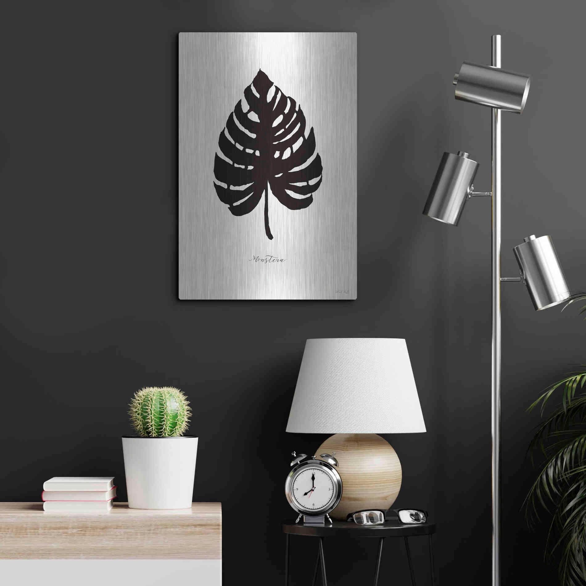 Luxe Metal Art 'Ebony Palm II' by Cindy Jacobs, Metal Wall Art,16x24