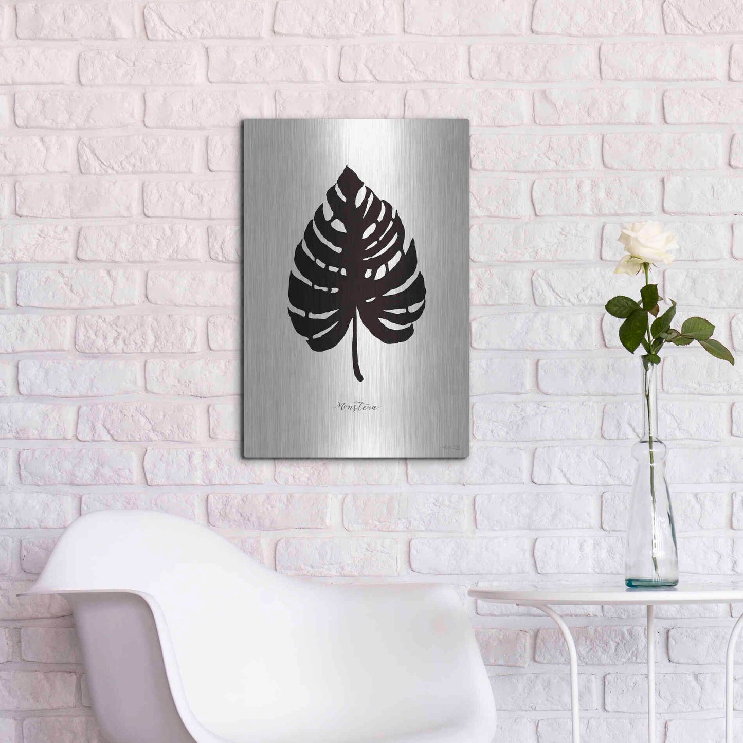Luxe Metal Art 'Ebony Palm II' by Cindy Jacobs, Metal Wall Art,16x24
