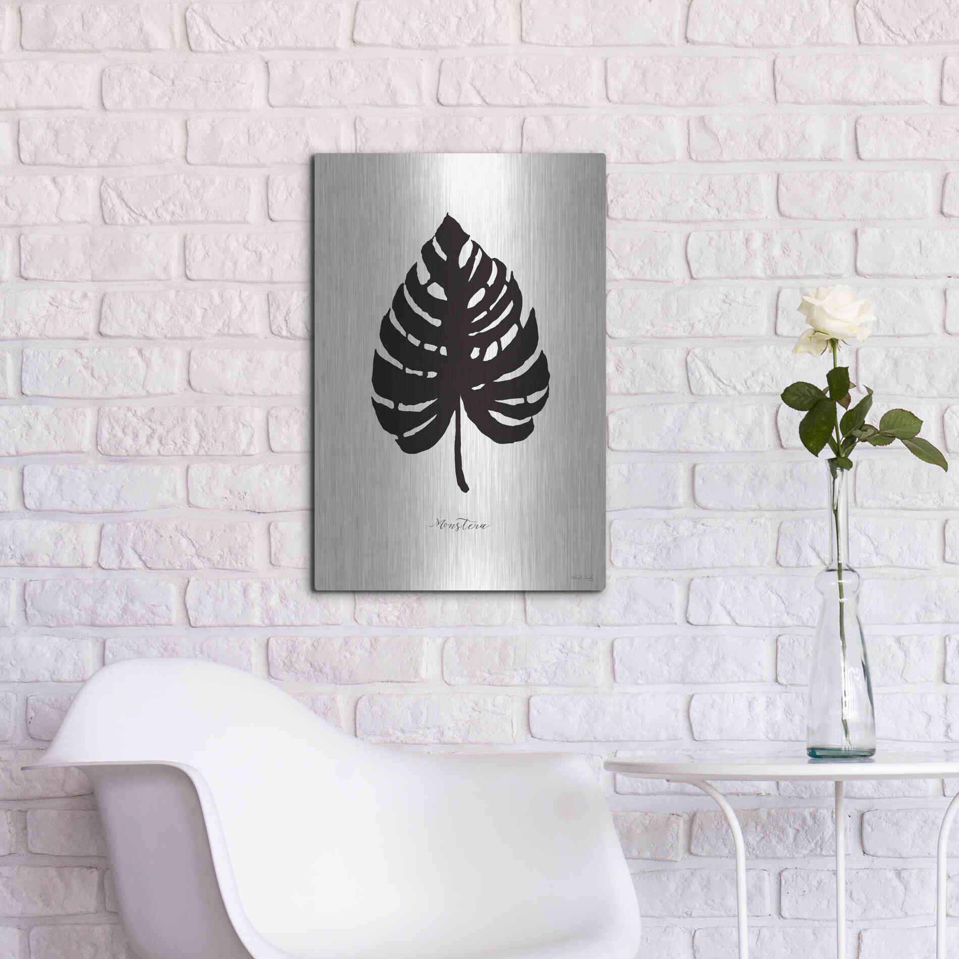 Luxe Metal Art 'Ebony Palm II' by Cindy Jacobs, Metal Wall Art,16x24