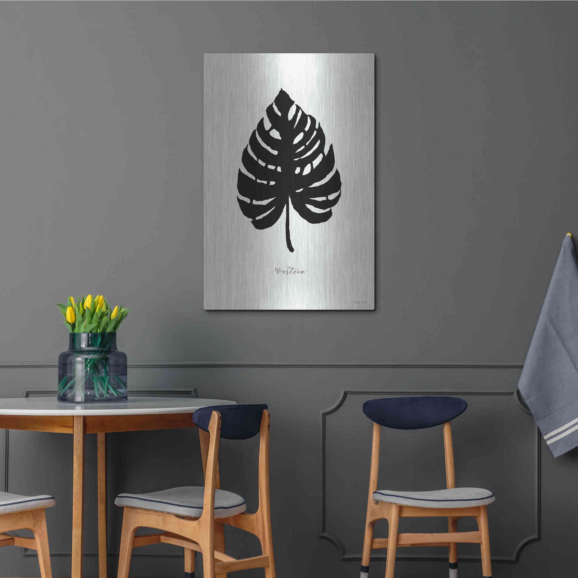 Luxe Metal Art 'Ebony Palm II' by Cindy Jacobs, Metal Wall Art,24x36