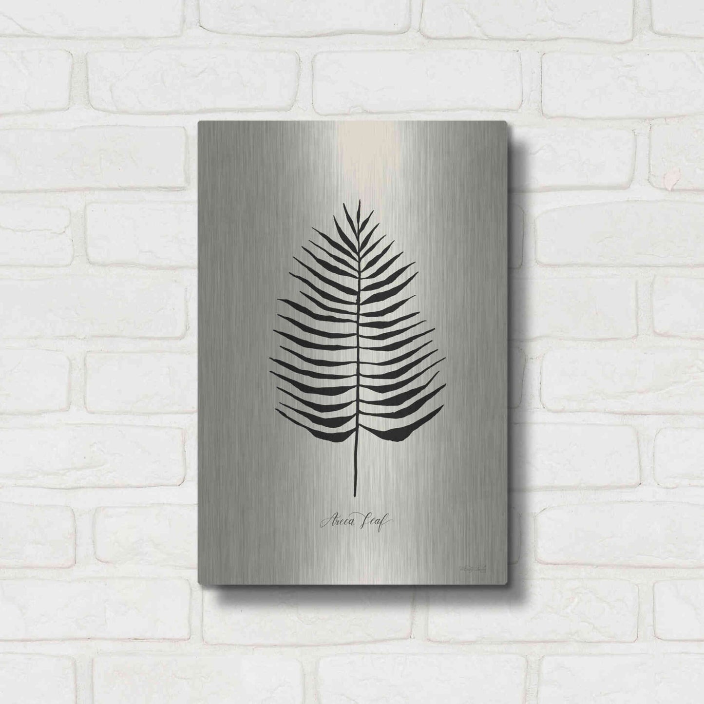 Luxe Metal Art 'Ebony Palm III' by Cindy Jacobs, Metal Wall Art,12x16