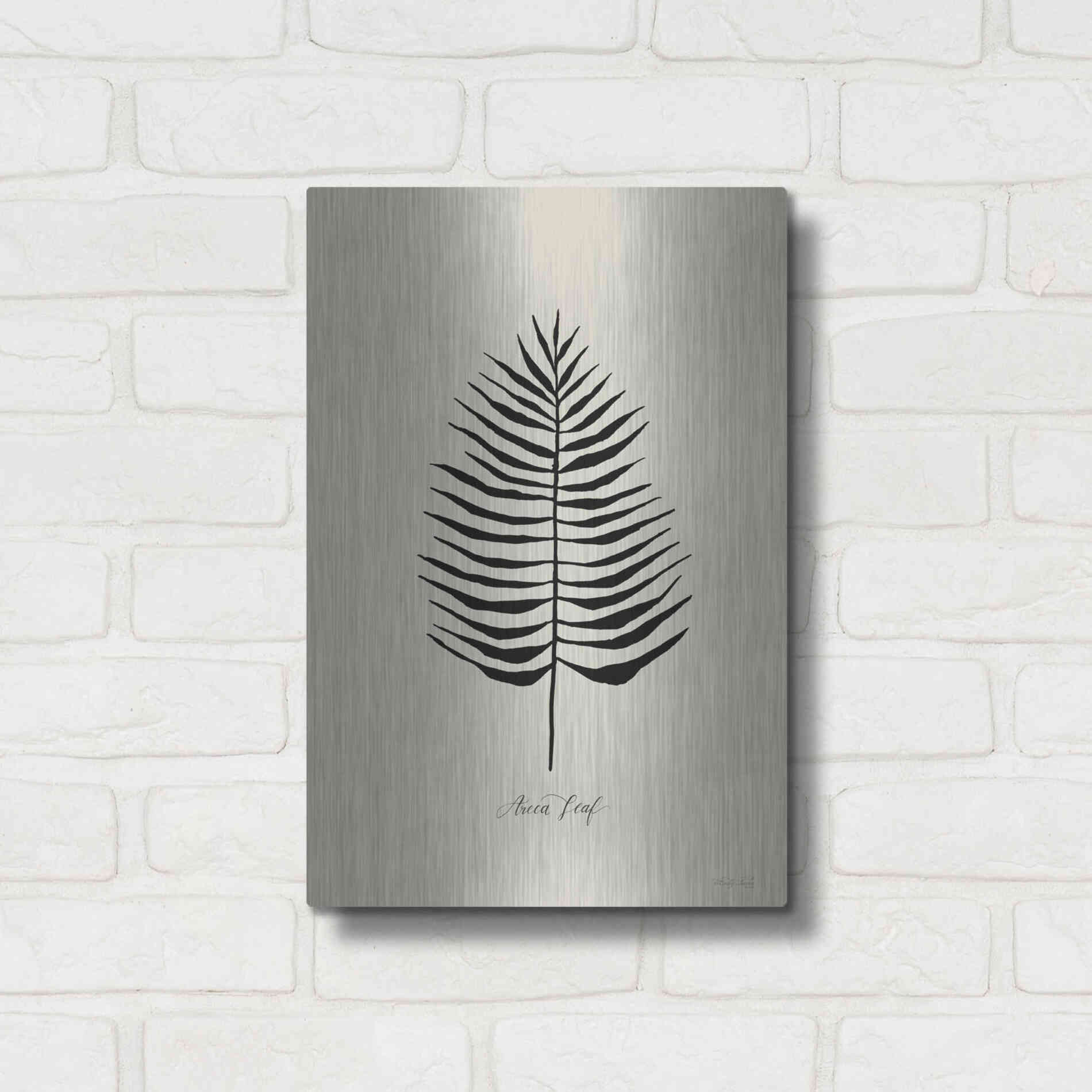 Luxe Metal Art 'Ebony Palm III' by Cindy Jacobs, Metal Wall Art,12x16