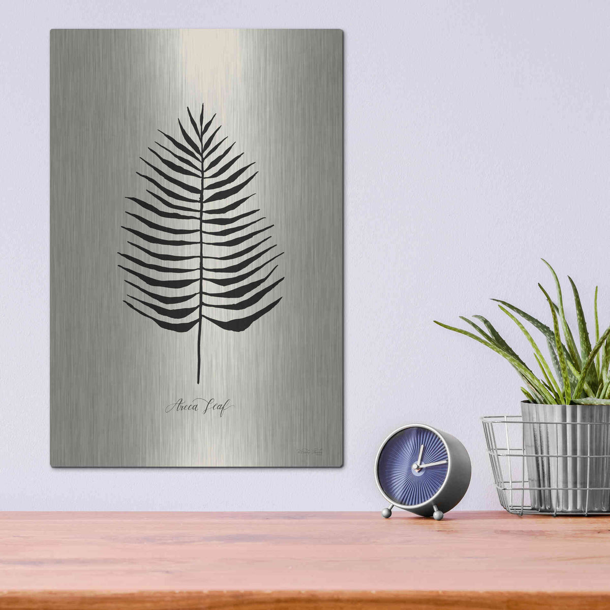 Luxe Metal Art 'Ebony Palm III' by Cindy Jacobs, Metal Wall Art,12x16