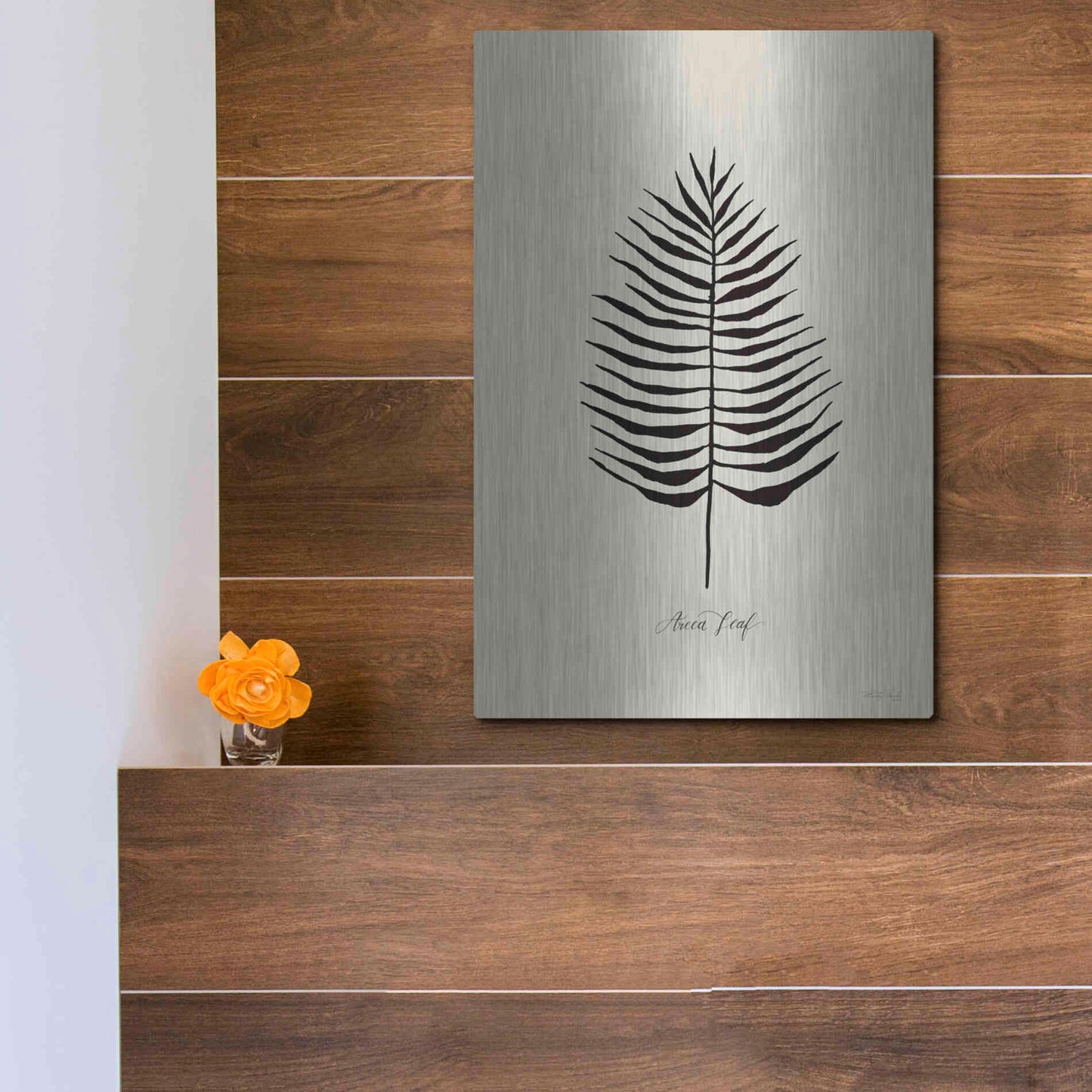 Luxe Metal Art 'Ebony Palm III' by Cindy Jacobs, Metal Wall Art,12x16