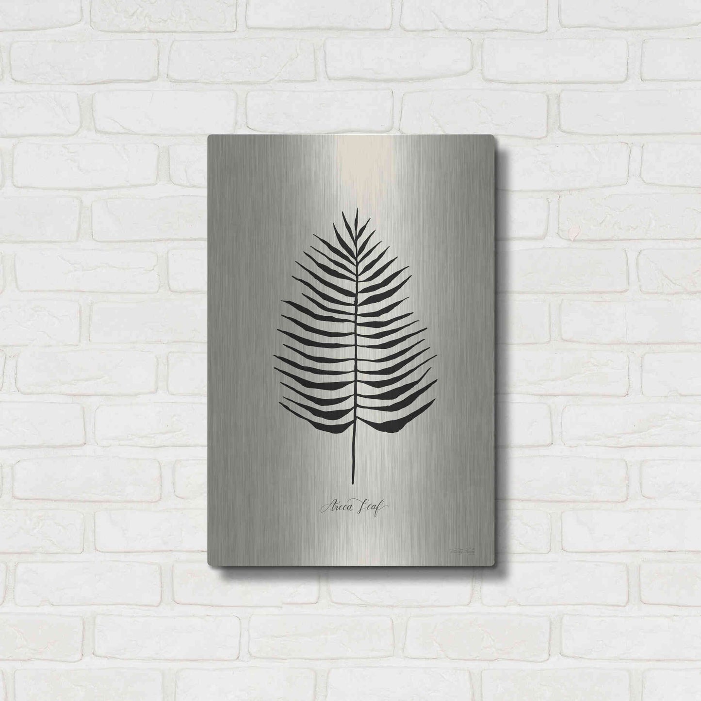 Luxe Metal Art 'Ebony Palm III' by Cindy Jacobs, Metal Wall Art,16x24