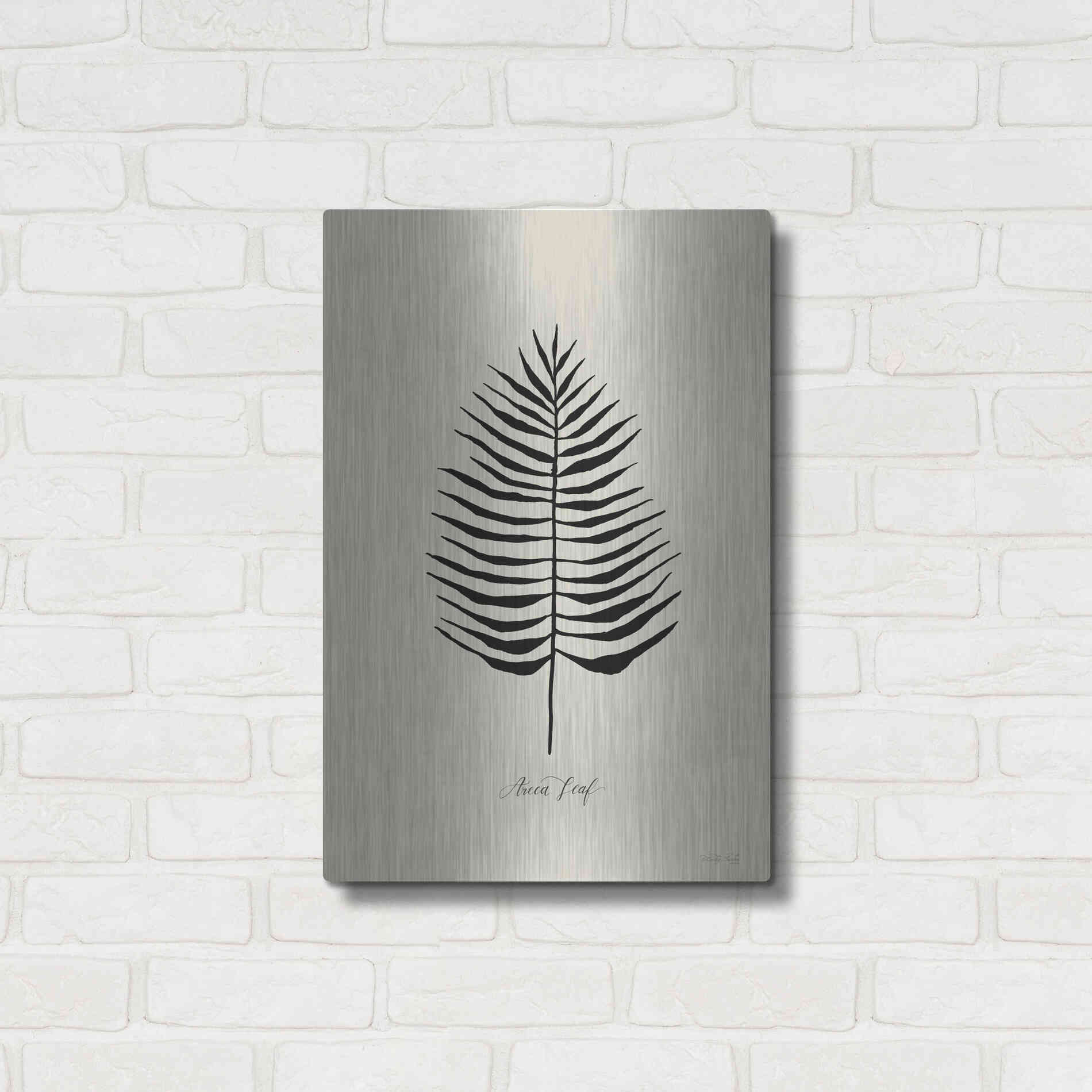 Luxe Metal Art 'Ebony Palm III' by Cindy Jacobs, Metal Wall Art,16x24