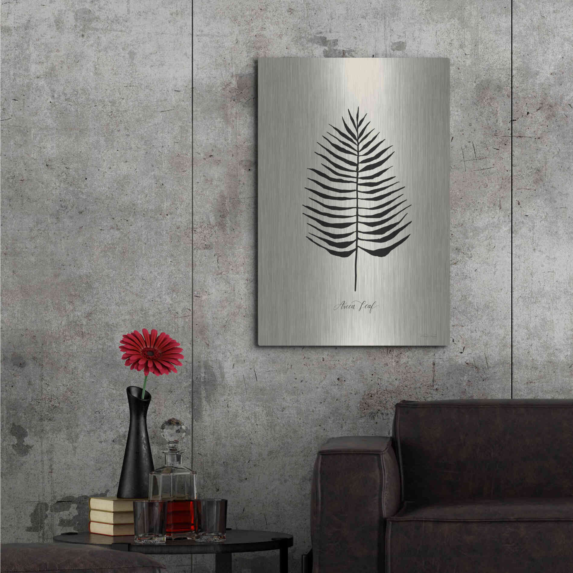 Luxe Metal Art 'Ebony Palm III' by Cindy Jacobs, Metal Wall Art,24x36