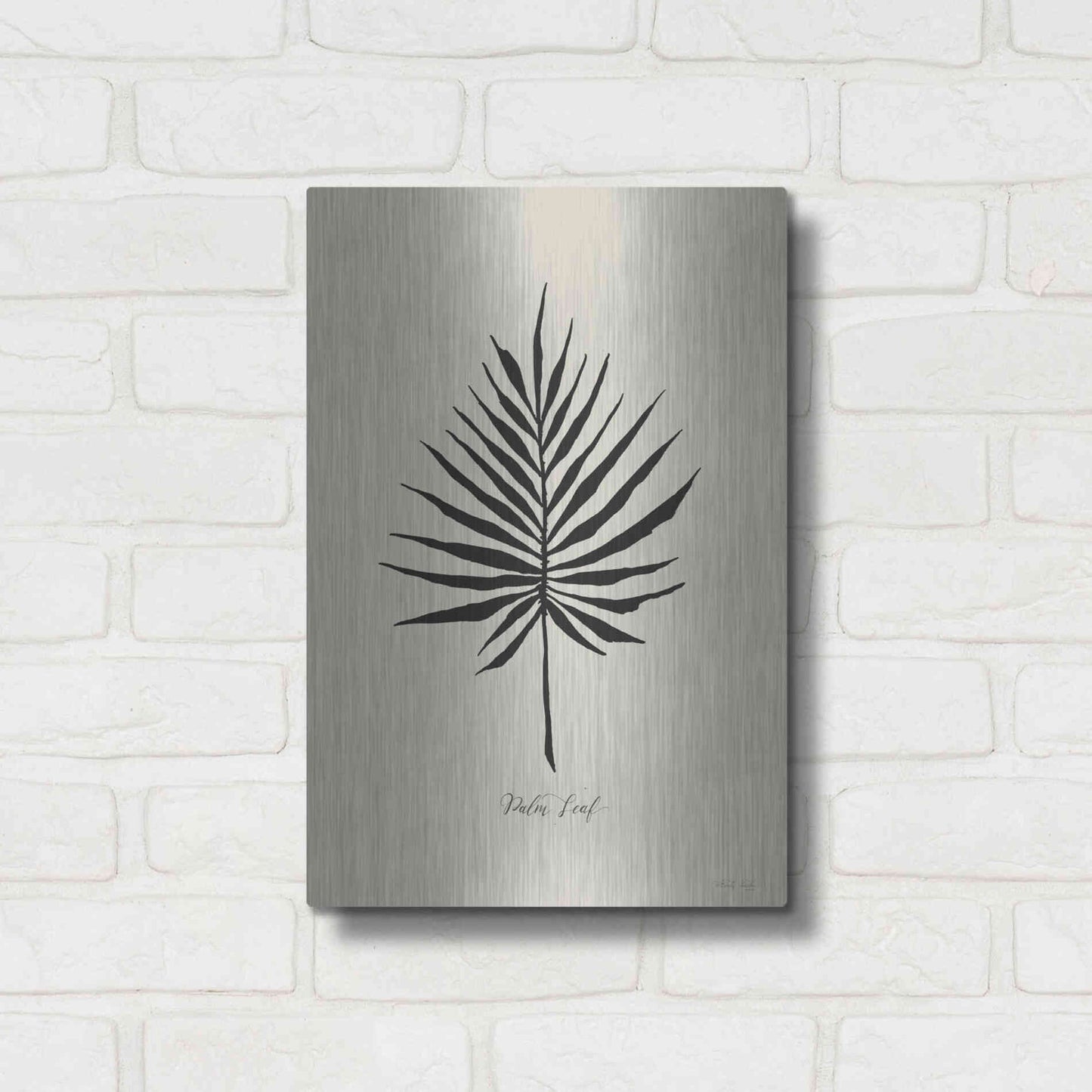 Luxe Metal Art 'Ebony Palm IV' by Cindy Jacobs, Metal Wall Art,12x16