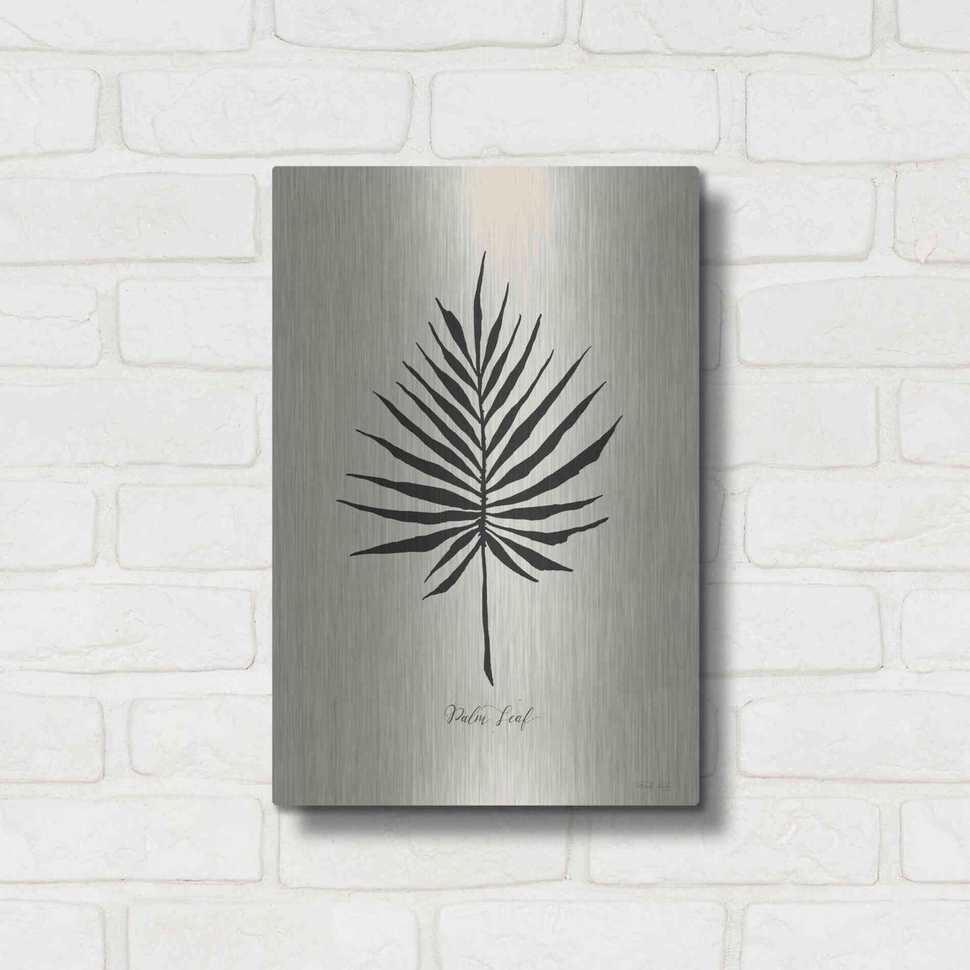 Luxe Metal Art 'Ebony Palm IV' by Cindy Jacobs, Metal Wall Art,12x16