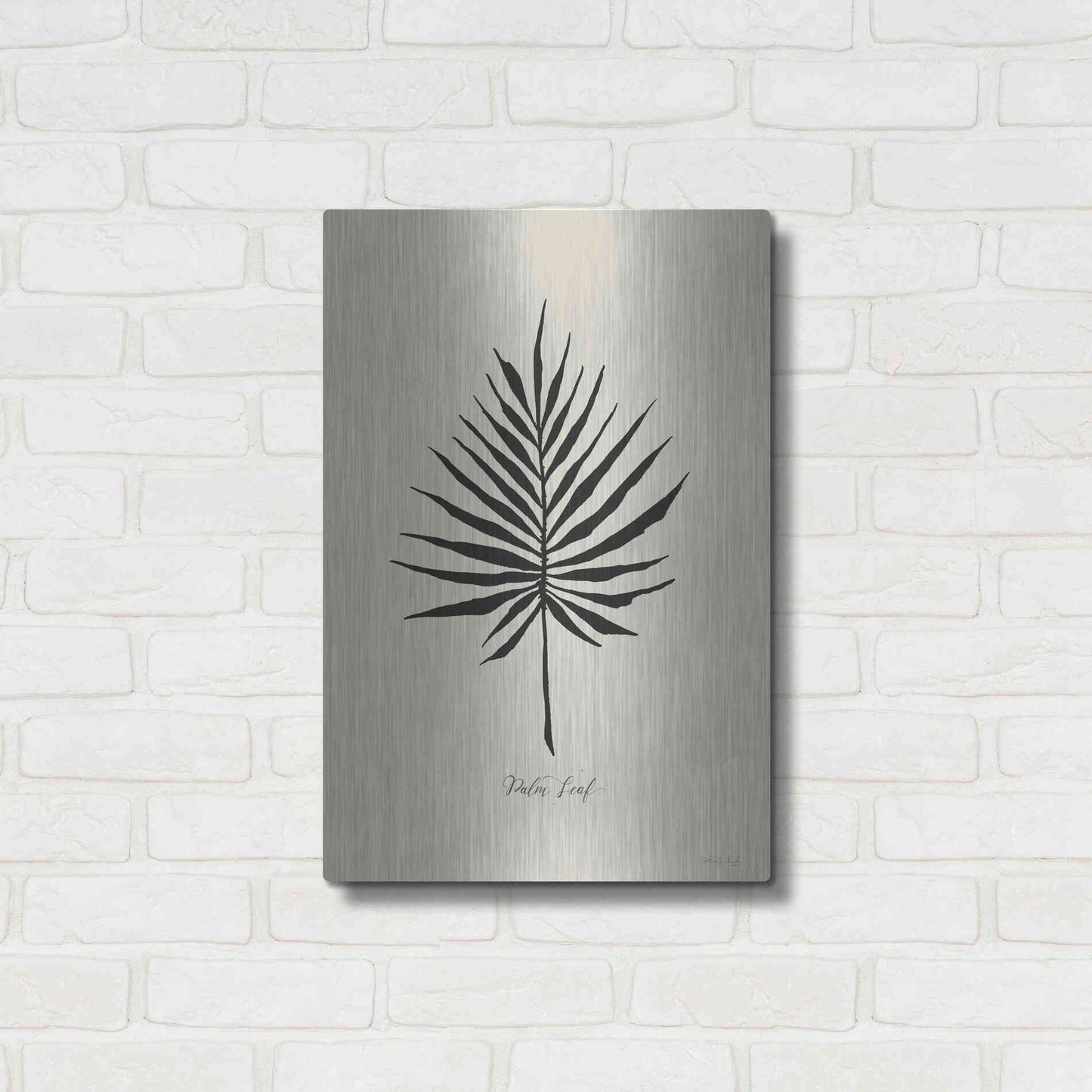 Luxe Metal Art 'Ebony Palm IV' by Cindy Jacobs, Metal Wall Art,16x24