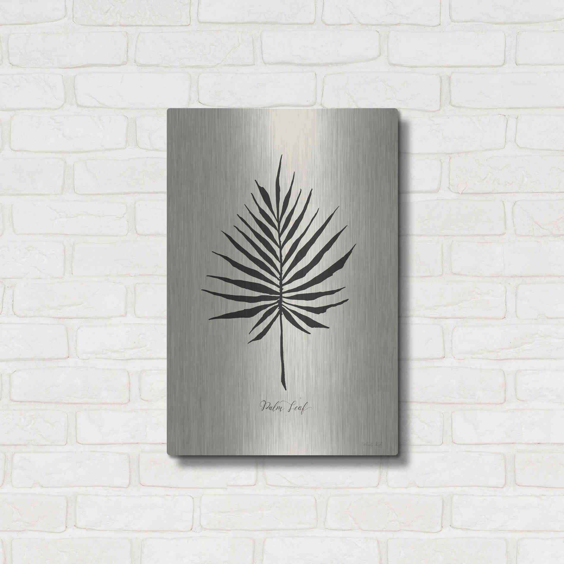 Luxe Metal Art 'Ebony Palm IV' by Cindy Jacobs, Metal Wall Art,16x24