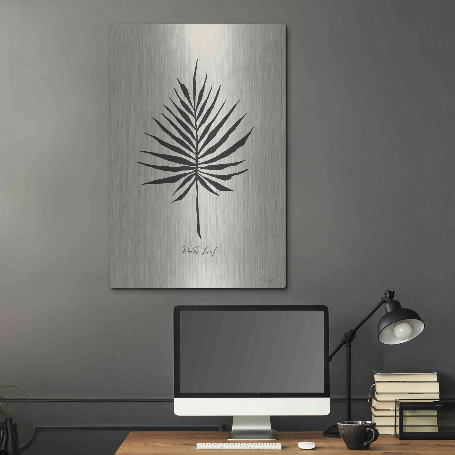Luxe Metal Art 'Ebony Palm IV' by Cindy Jacobs, Metal Wall Art,24x36