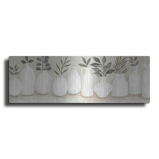 Luxe Metal Art 'Ivory Vases in a Row' by Cindy Jacobs, Metal Wall Art