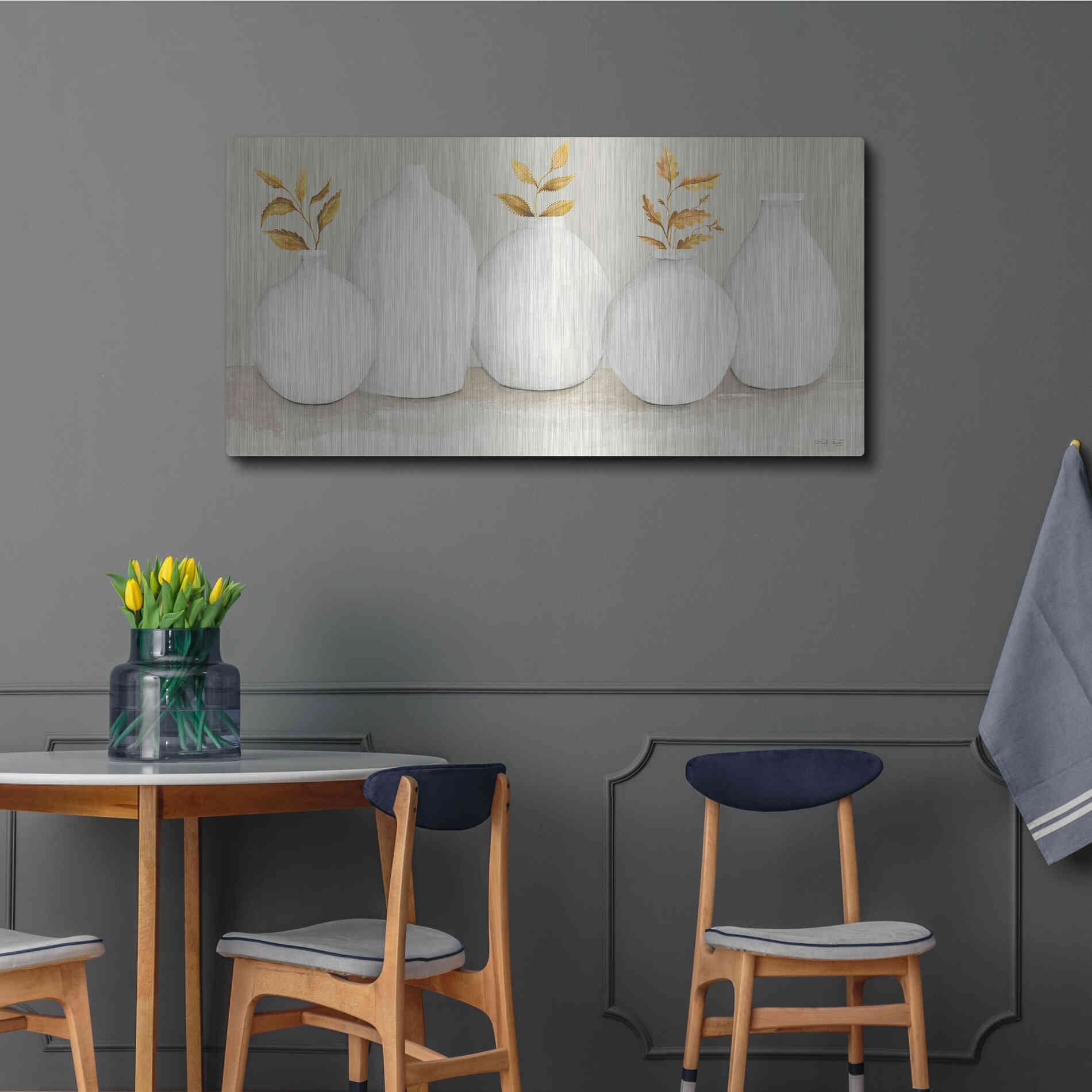 Luxe Metal Art 'Autumn Still Life I' by Cindy Jacobs, Metal Wall Art,48x24