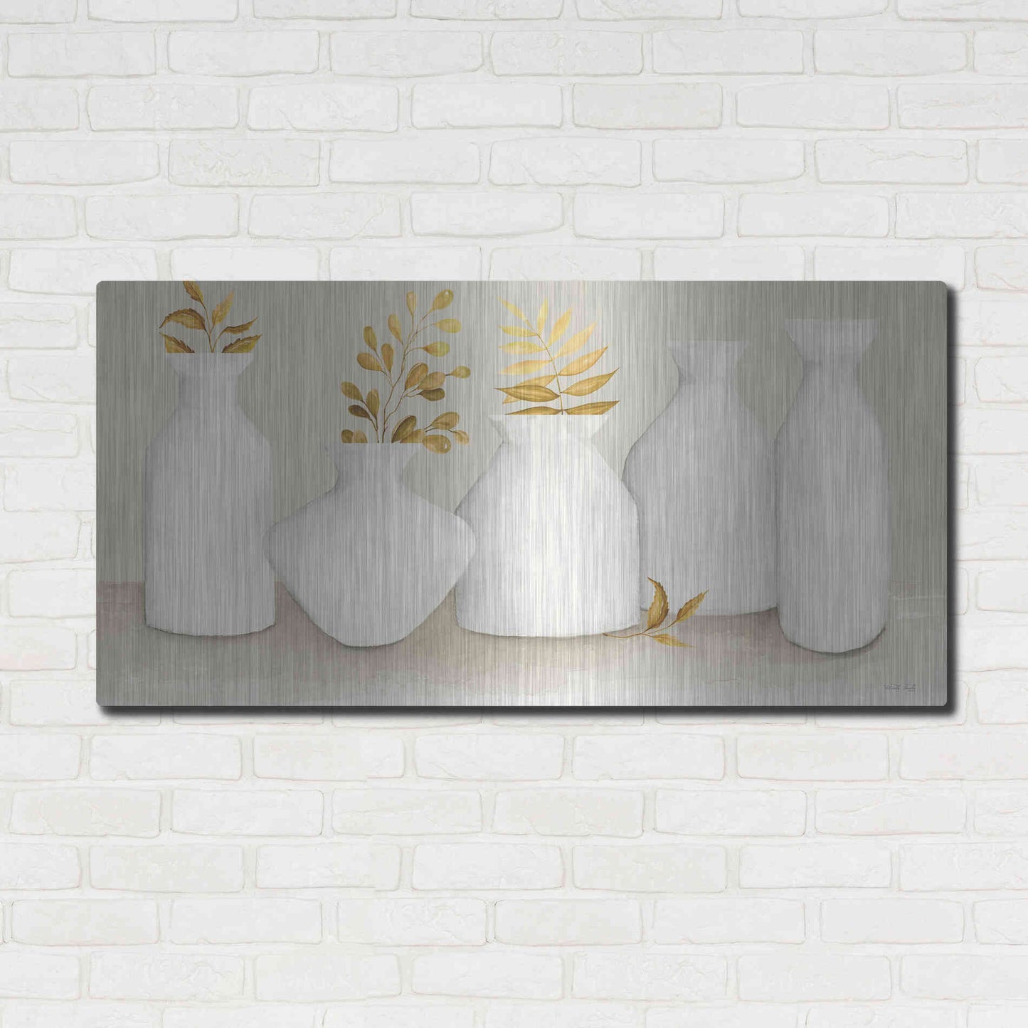 Luxe Metal Art 'Autumn Still Life II' by Cindy Jacobs, Metal Wall Art,48x24