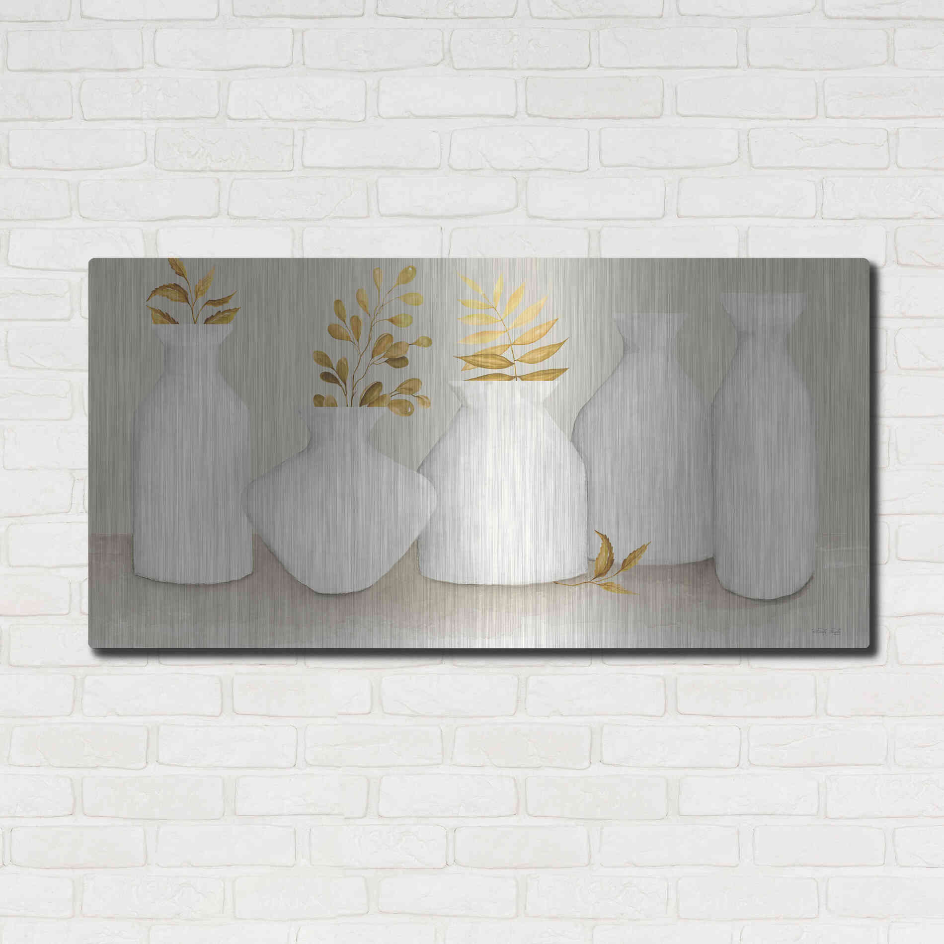 Luxe Metal Art 'Autumn Still Life II' by Cindy Jacobs, Metal Wall Art,48x24