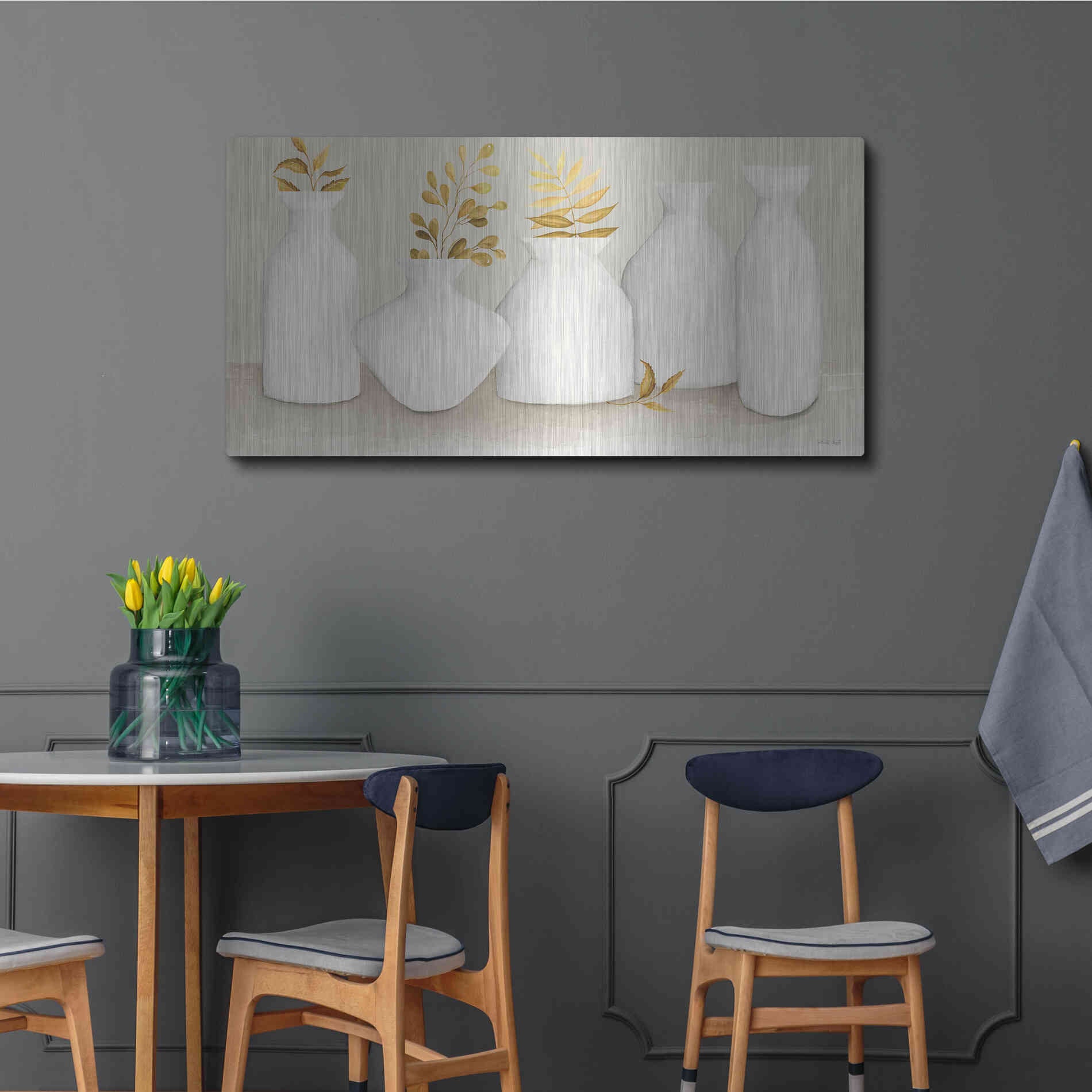 Luxe Metal Art 'Autumn Still Life II' by Cindy Jacobs, Metal Wall Art,48x24