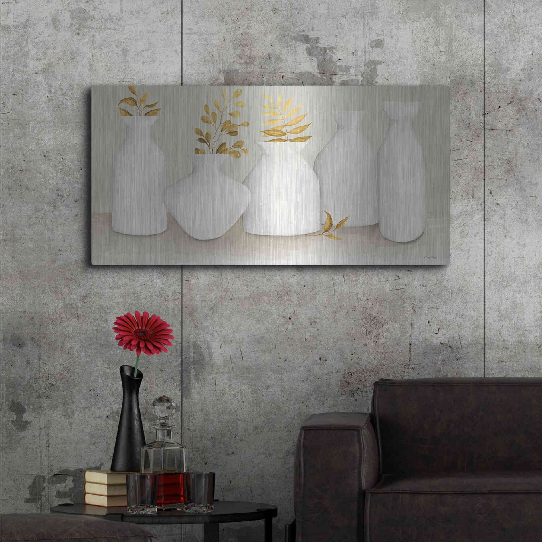 Luxe Metal Art 'Autumn Still Life II' by Cindy Jacobs, Metal Wall Art,48x24