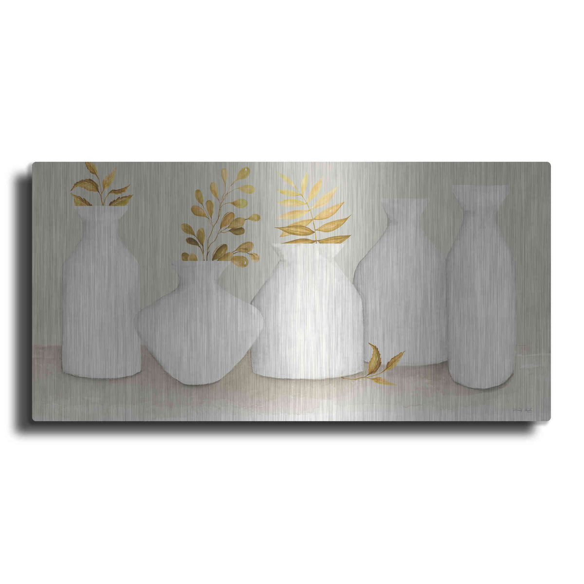 Luxe Metal Art 'Autumn Still Life II' by Cindy Jacobs, Metal Wall Art