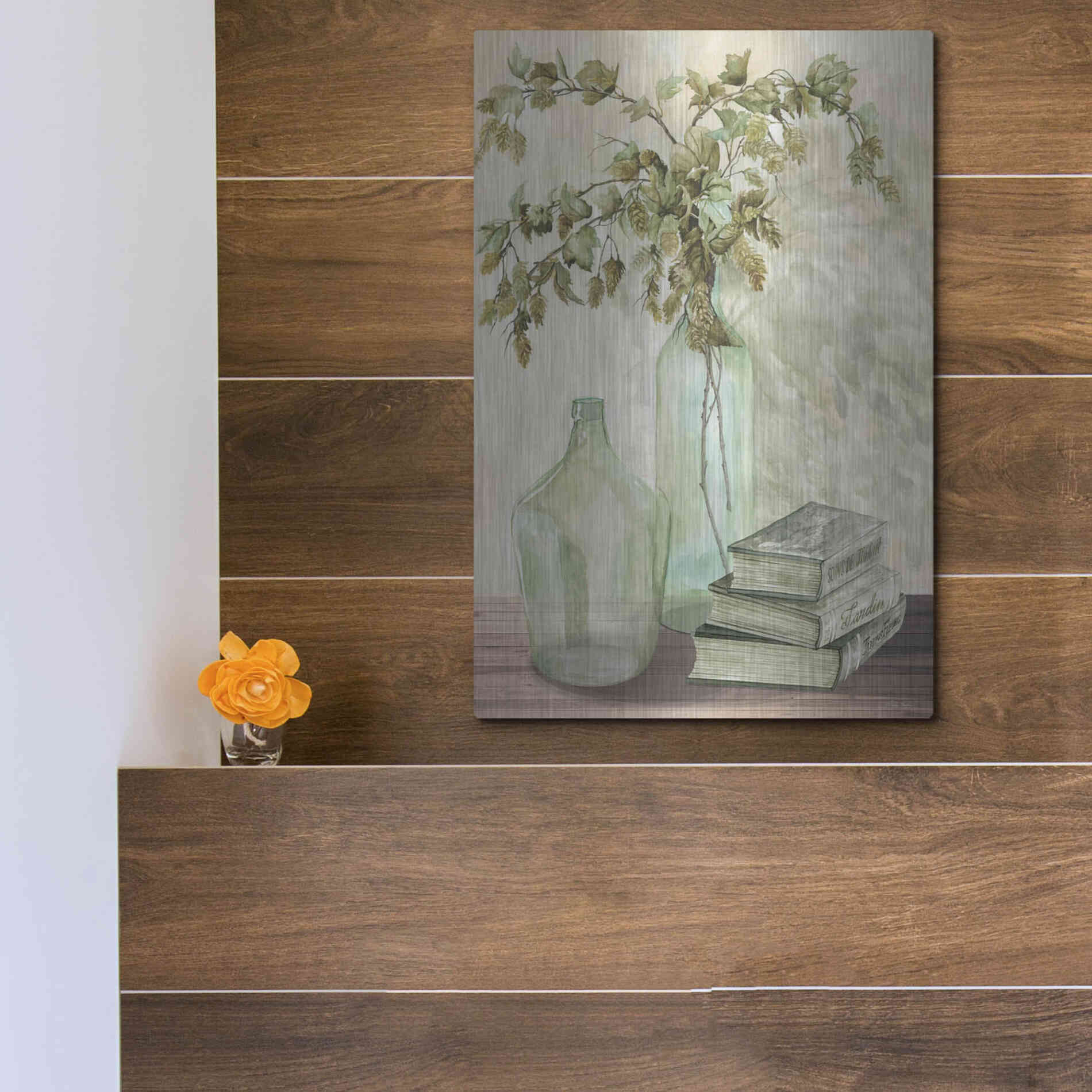 Luxe Metal Art 'Feeling Hoppy' by Cindy Jacobs, Metal Wall Art,12x16