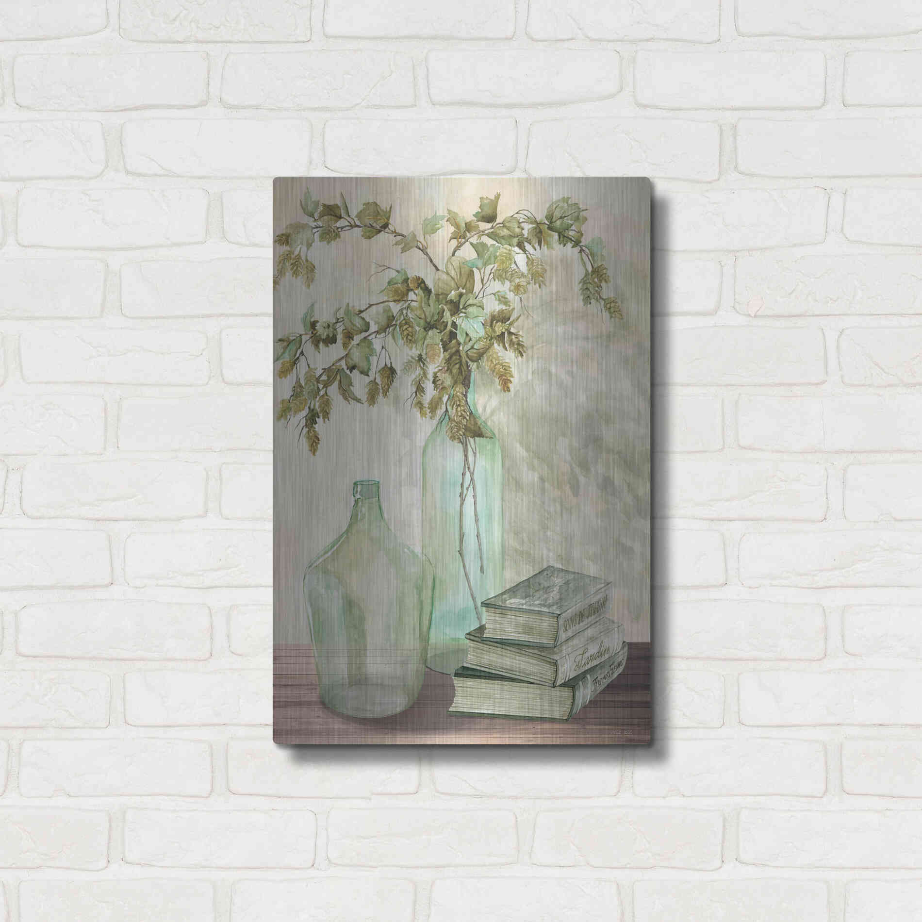 Luxe Metal Art 'Feeling Hoppy' by Cindy Jacobs, Metal Wall Art,16x24