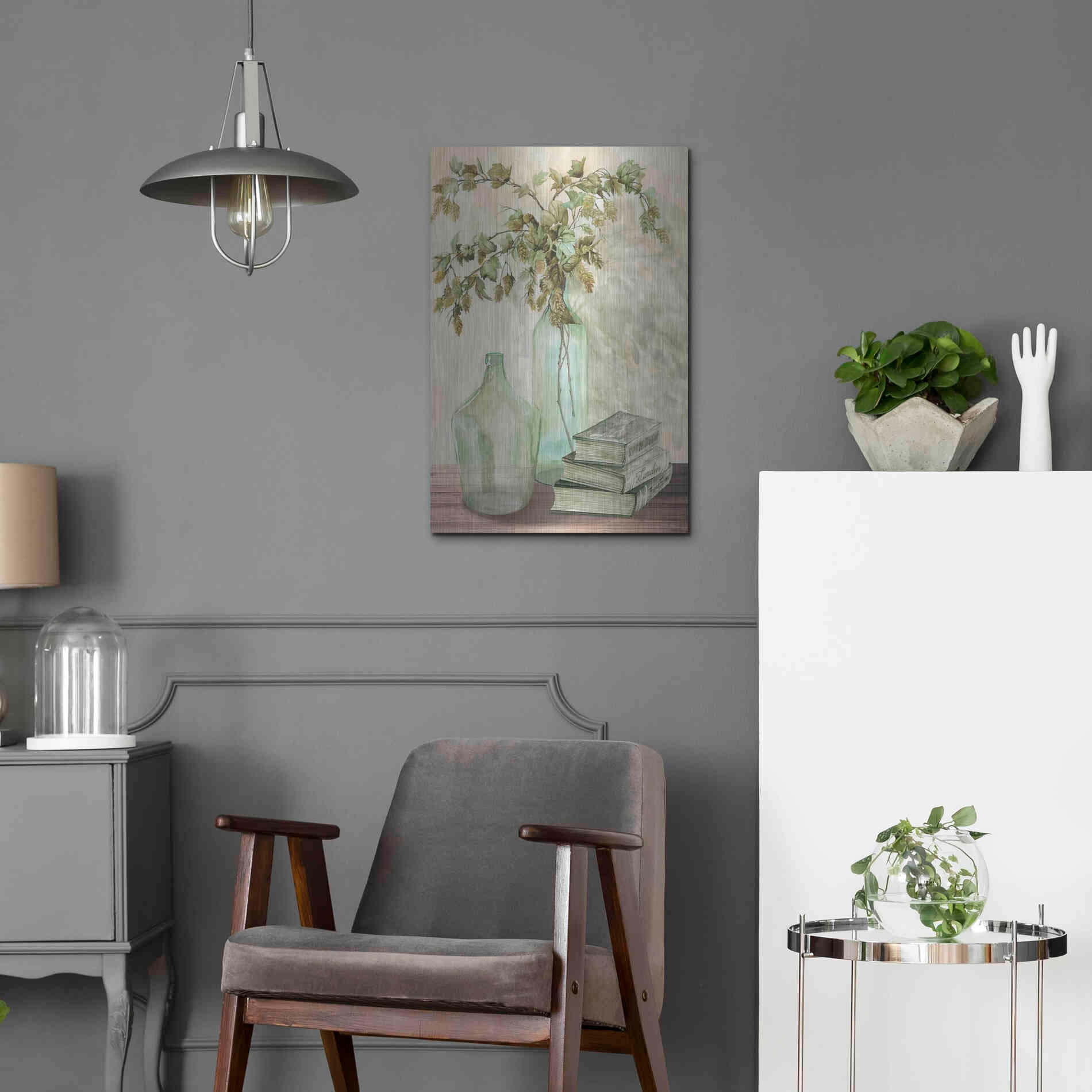 Luxe Metal Art 'Feeling Hoppy' by Cindy Jacobs, Metal Wall Art,16x24