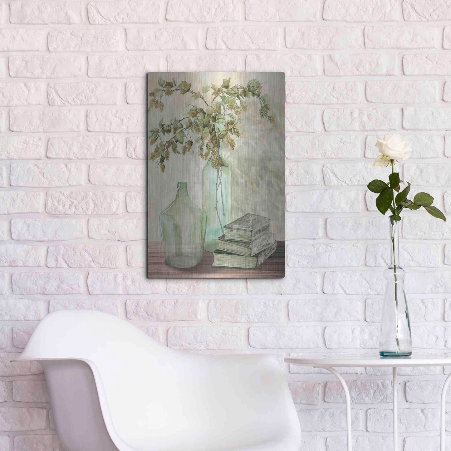 Luxe Metal Art 'Feeling Hoppy' by Cindy Jacobs, Metal Wall Art,16x24