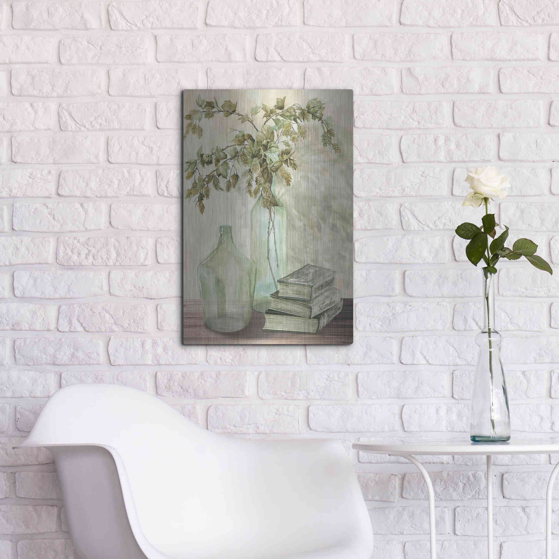 Luxe Metal Art 'Feeling Hoppy' by Cindy Jacobs, Metal Wall Art,16x24