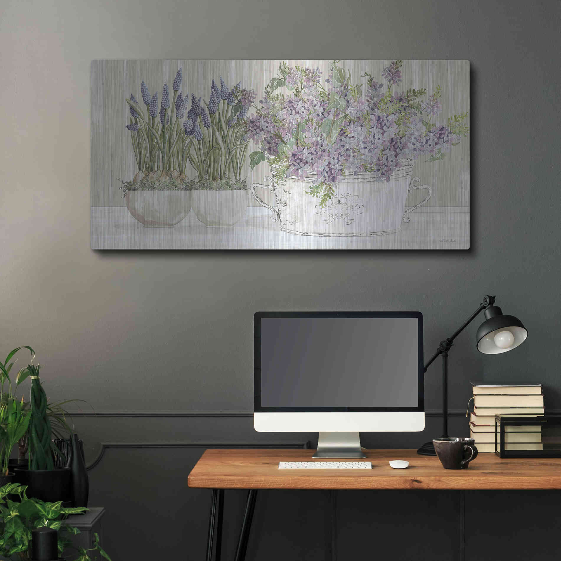 Luxe Metal Art 'Life is Better with Flowers' by Cindy Jacobs, Metal Wall Art,48x24