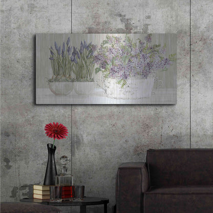 Luxe Metal Art 'Life is Better with Flowers' by Cindy Jacobs, Metal Wall Art,48x24