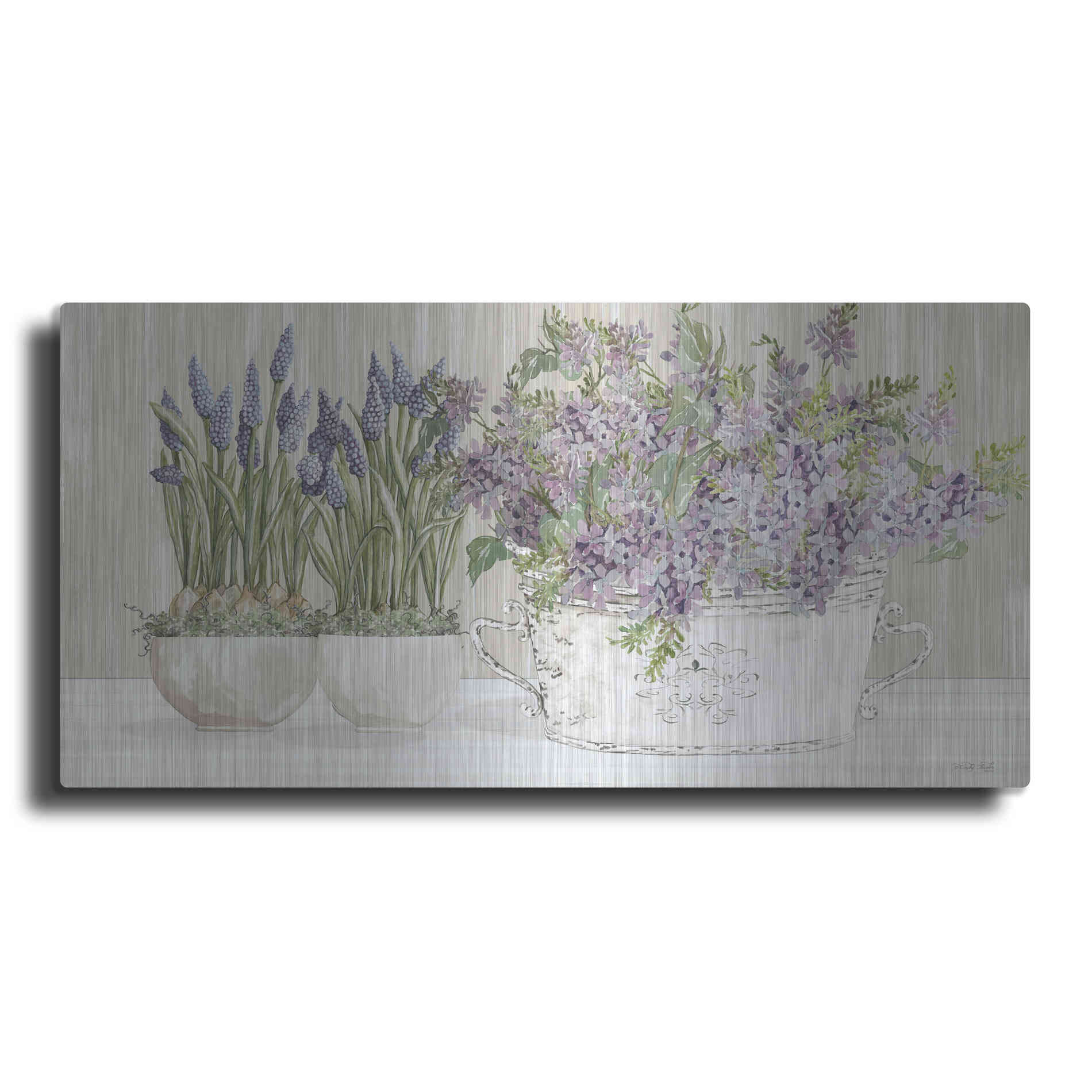Luxe Metal Art 'Life is Better with Flowers' by Cindy Jacobs, Metal Wall Art