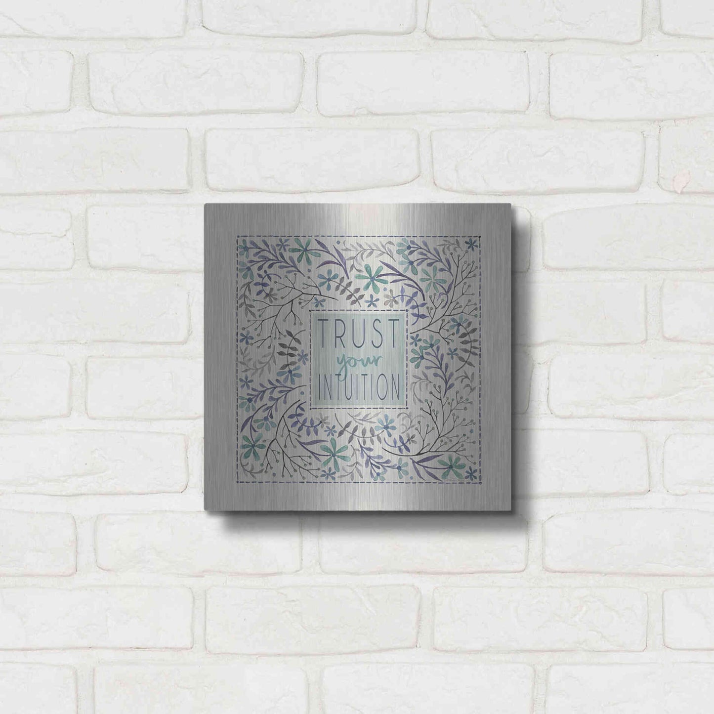Luxe Metal Art 'Trust Your Intuition' by Cindy Jacobs, Metal Wall Art,12x12