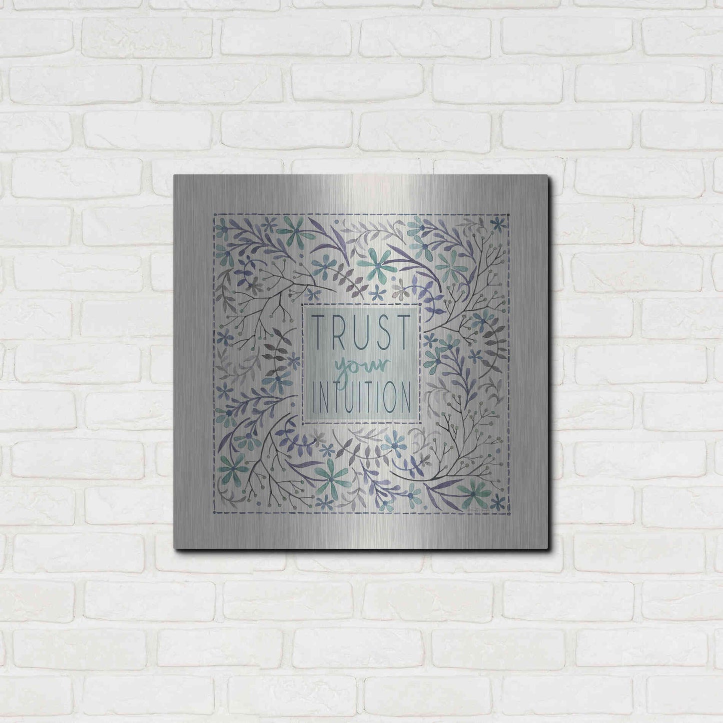 Luxe Metal Art 'Trust Your Intuition' by Cindy Jacobs, Metal Wall Art,24x24